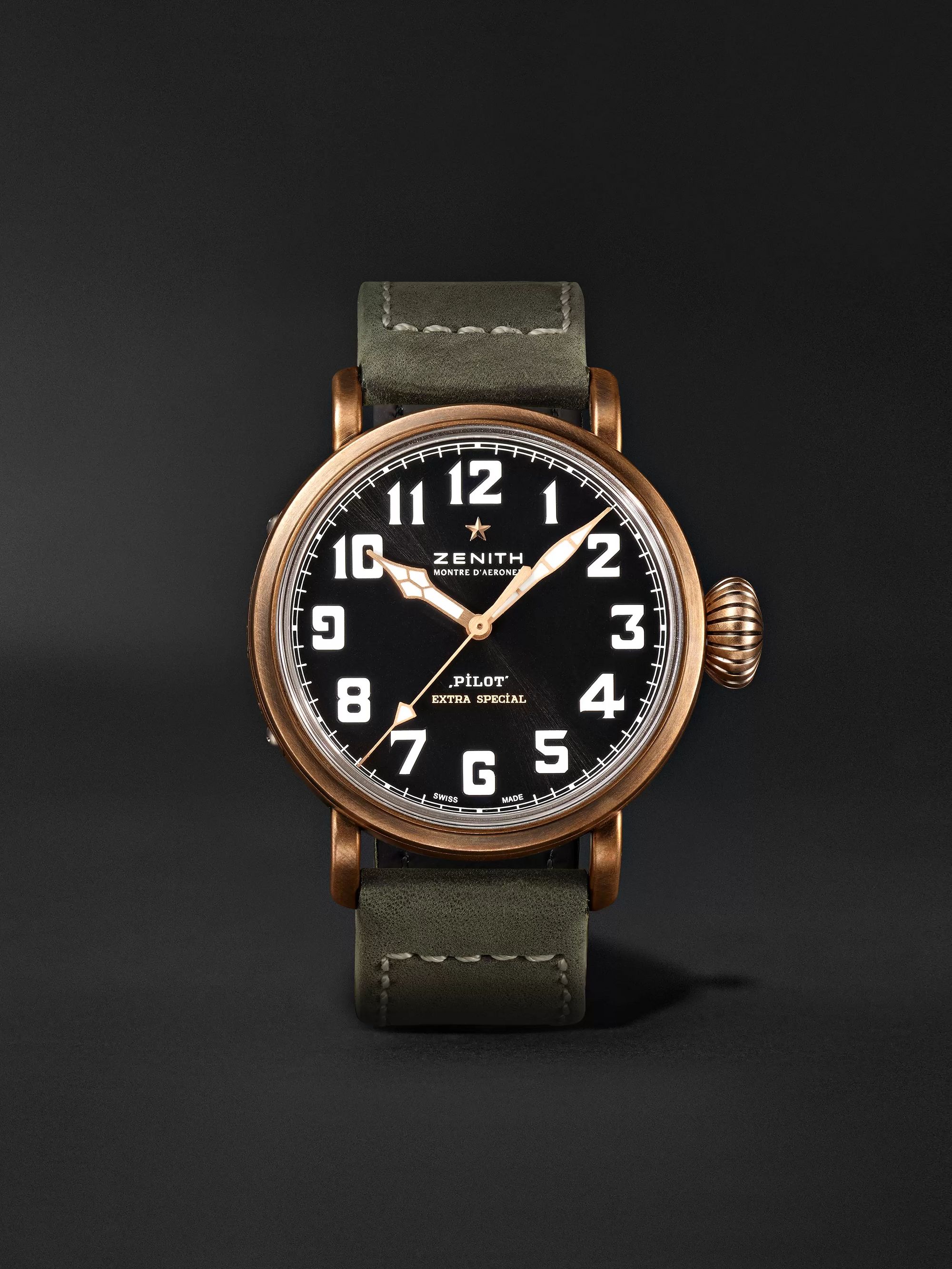 ZENITH Pilot Type 20 Extra Special Automatic 40mm Bronze and Nubuck Watch