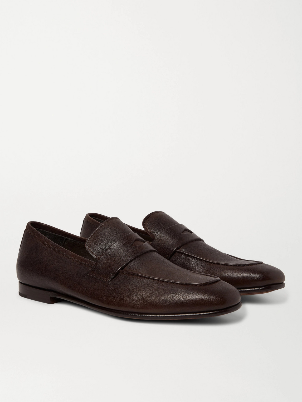 DUNHILL TEXTURED-LEATHER PENNY LOAFERS