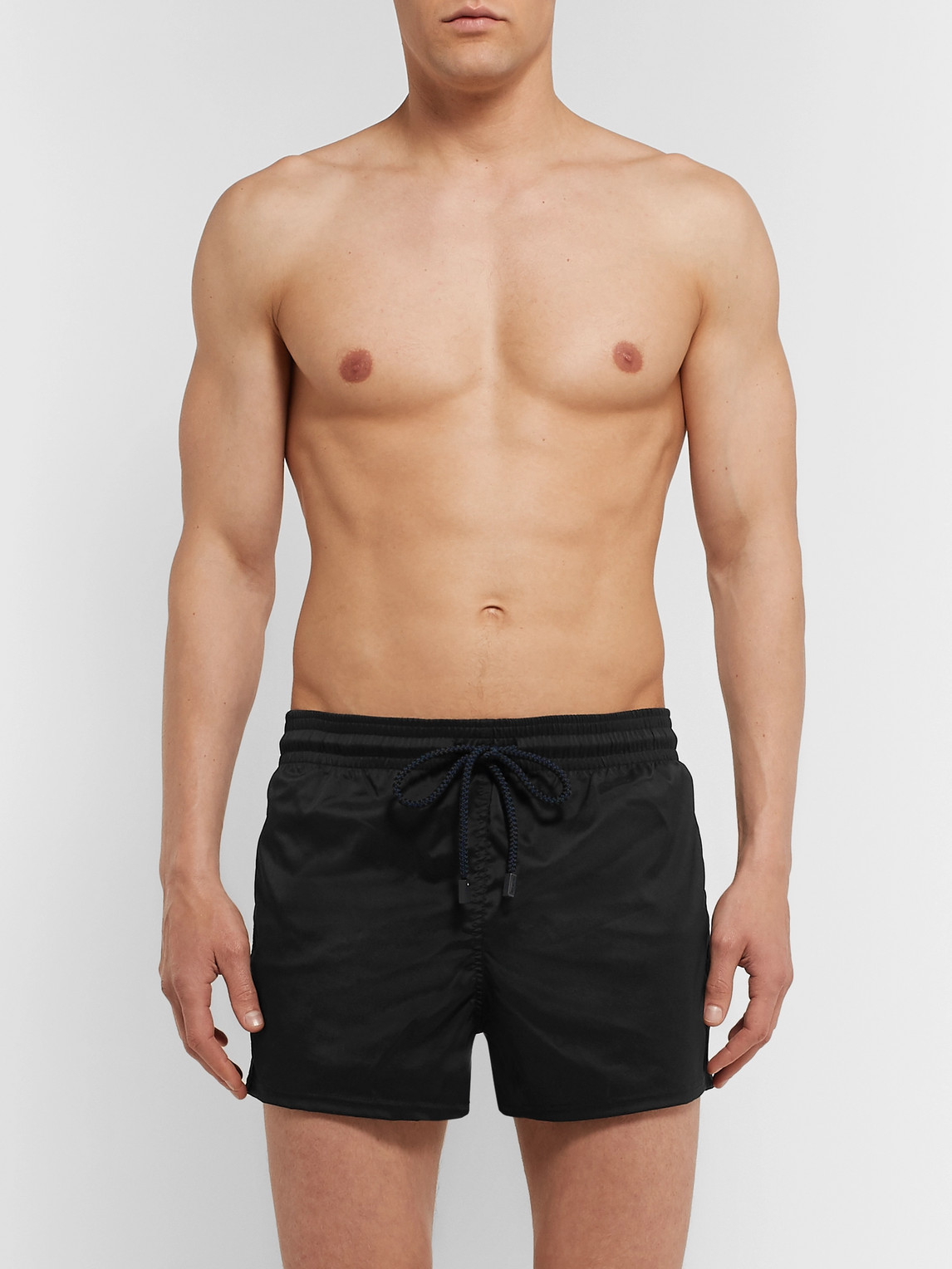 Shop Vilebrequin Man Short-length Swim Shorts In Black