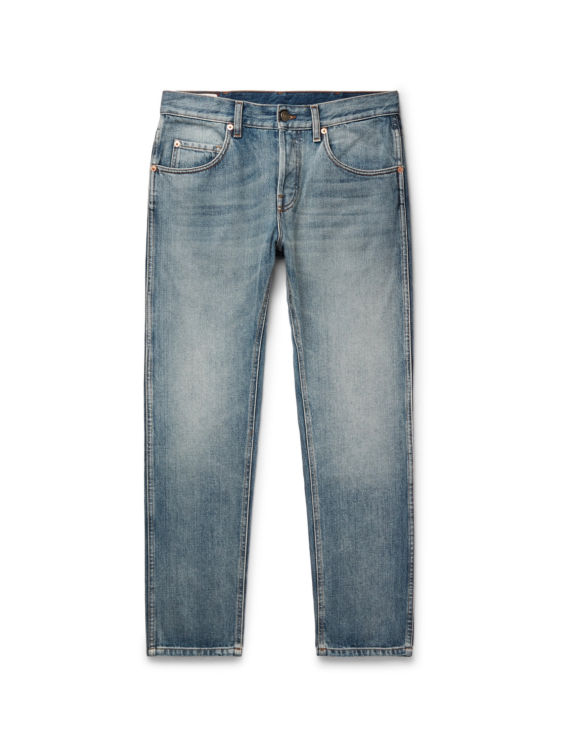 Slim-Fit Cropped Tapered Denim Jeans