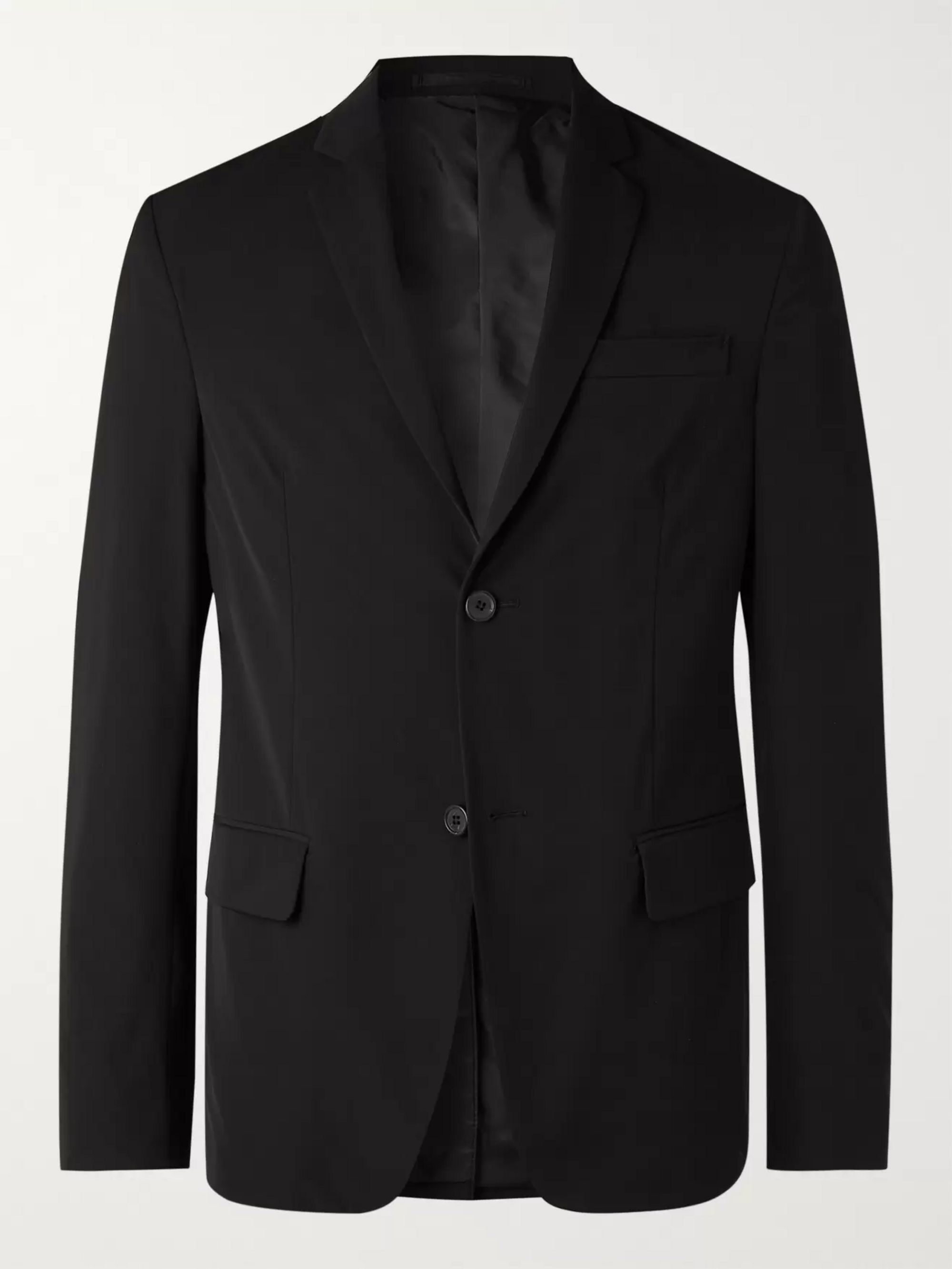 Black Black Slim-Fit Tech-Twill Suit 