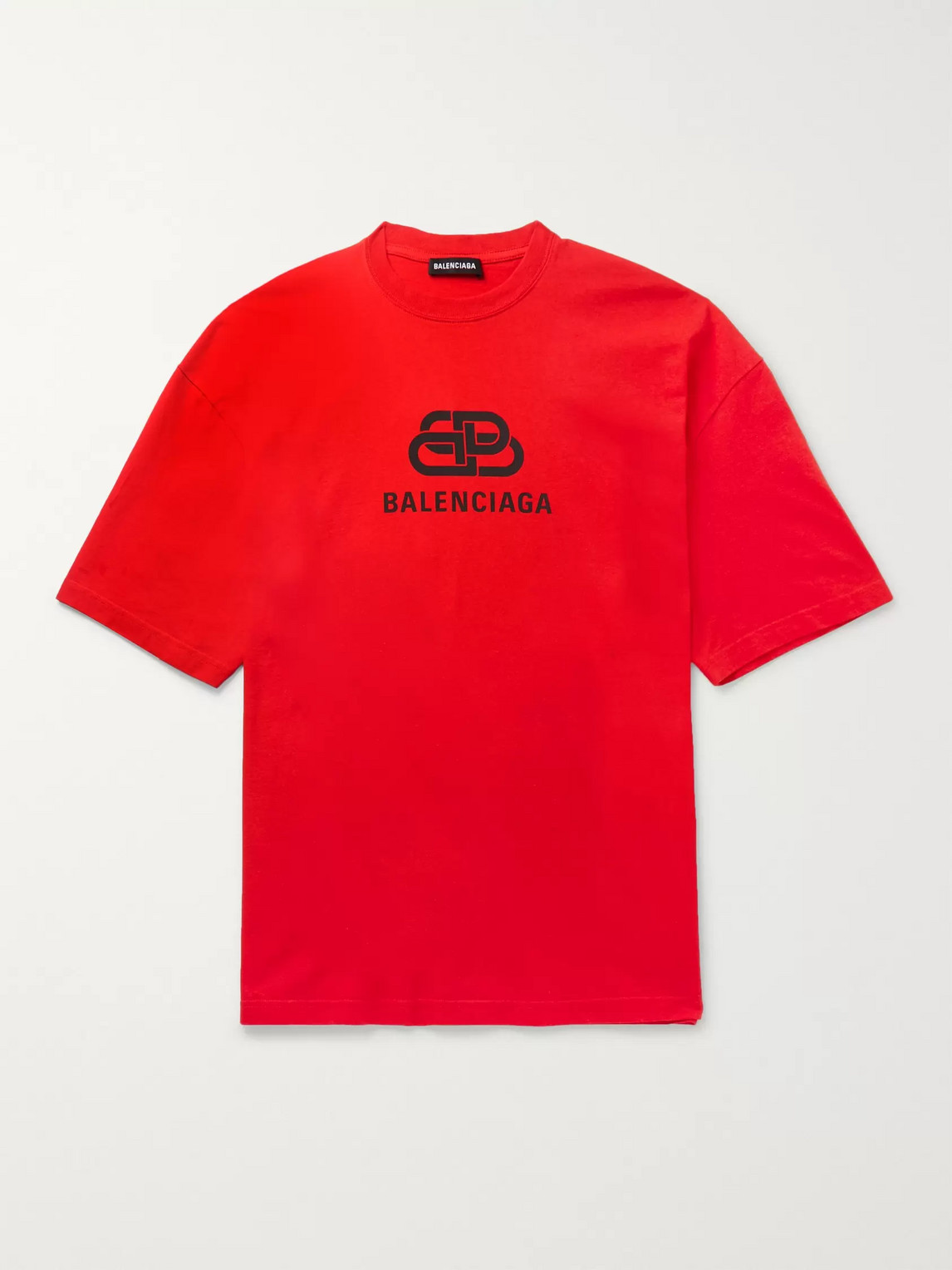 Shop Balenciaga Logo-print Cotton-jersey T-shirt In Red