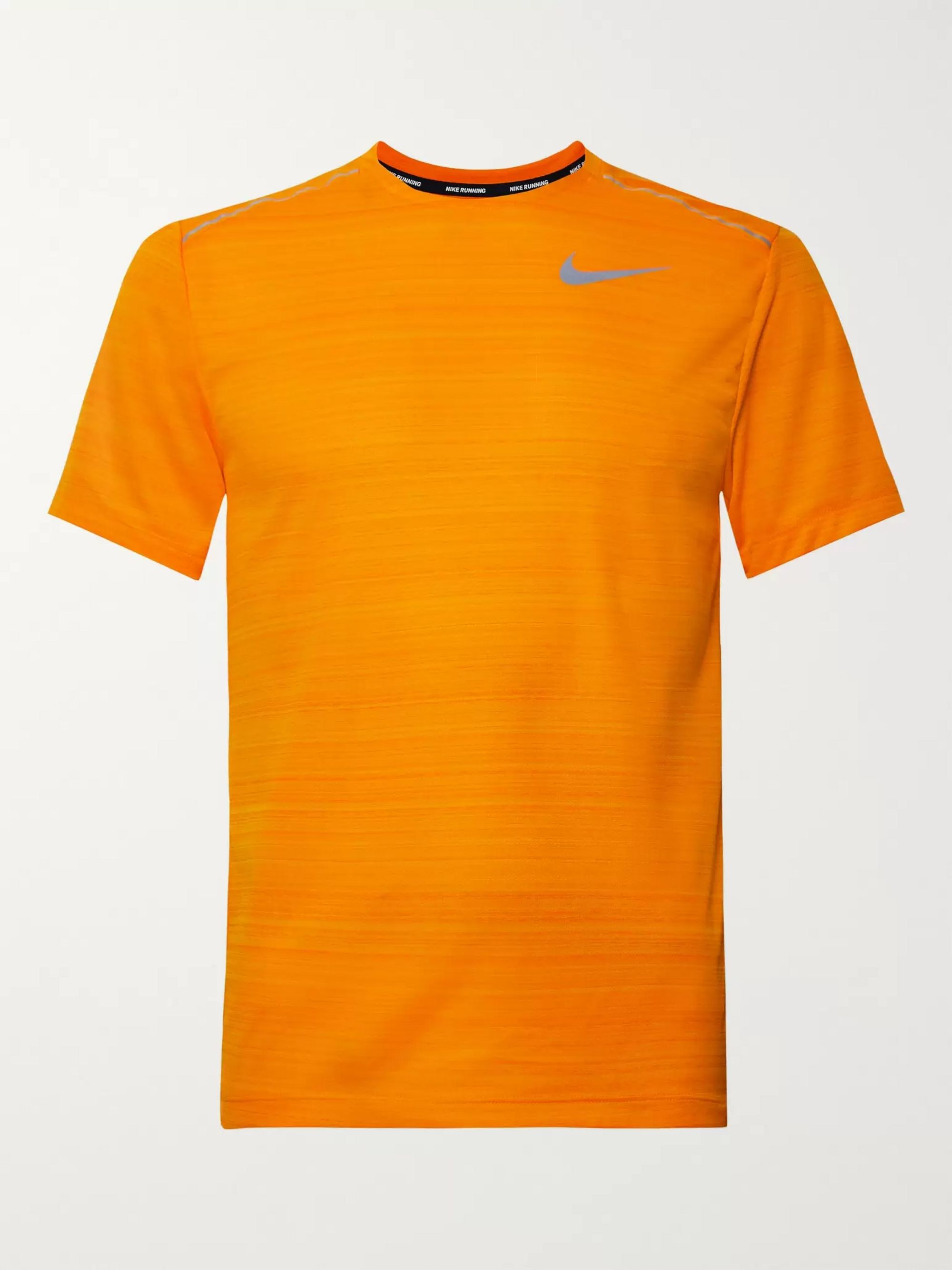nike orange miler t shirt