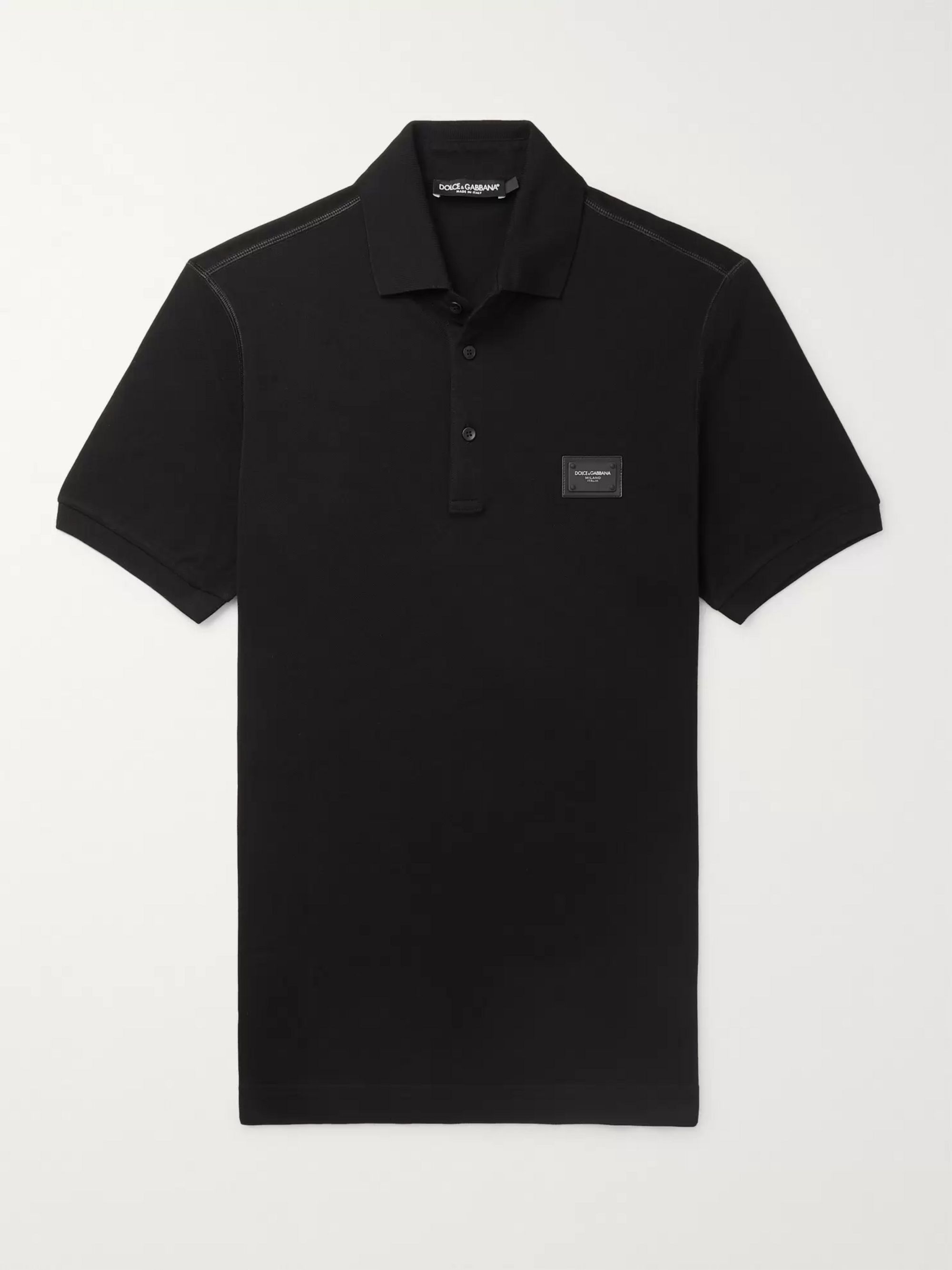 dolce and gabbana black polo shirt