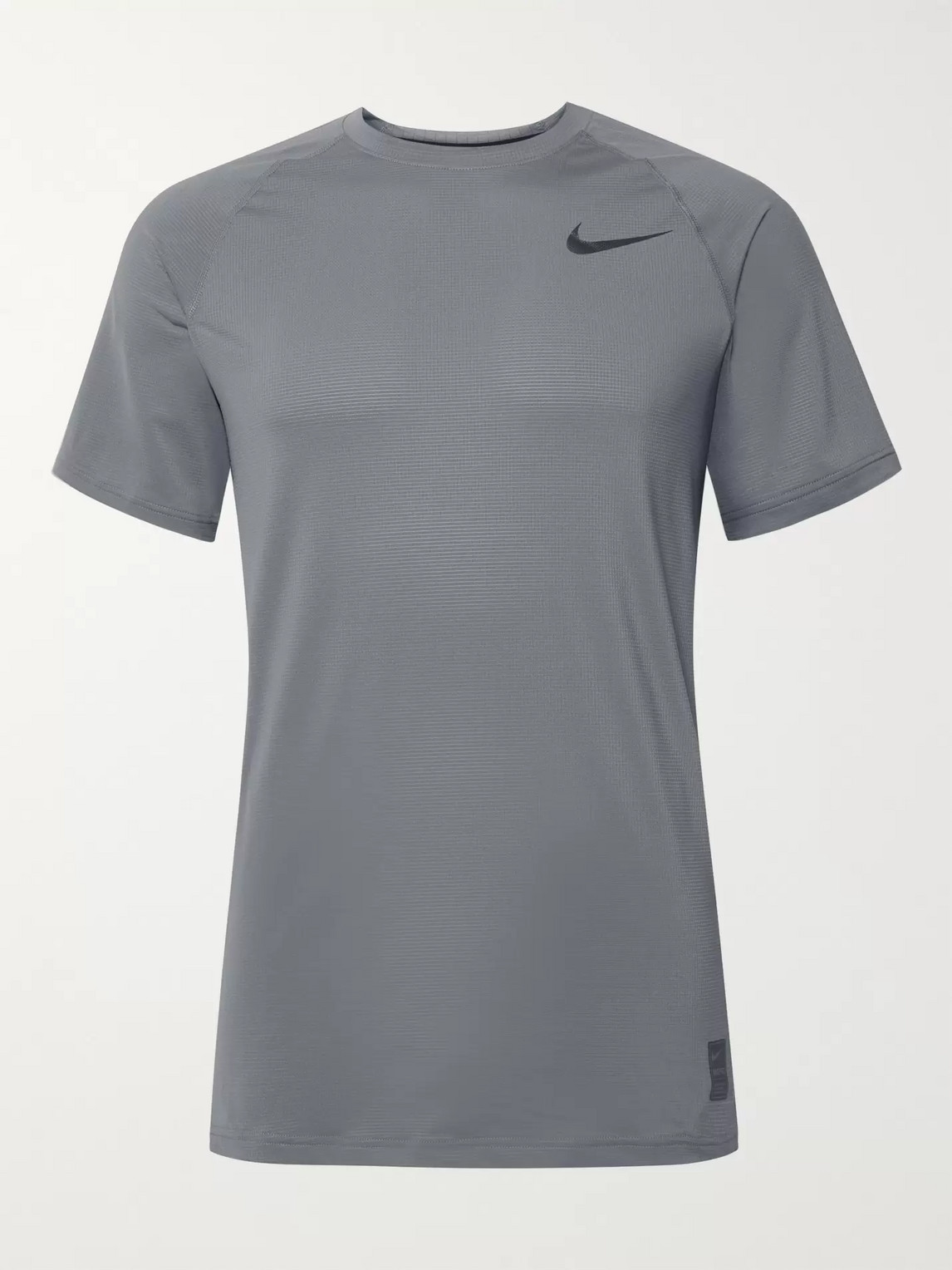 Nike Pro Slim-fit Mesh-panelled Dri-fit Breathe T-shirt In Grey