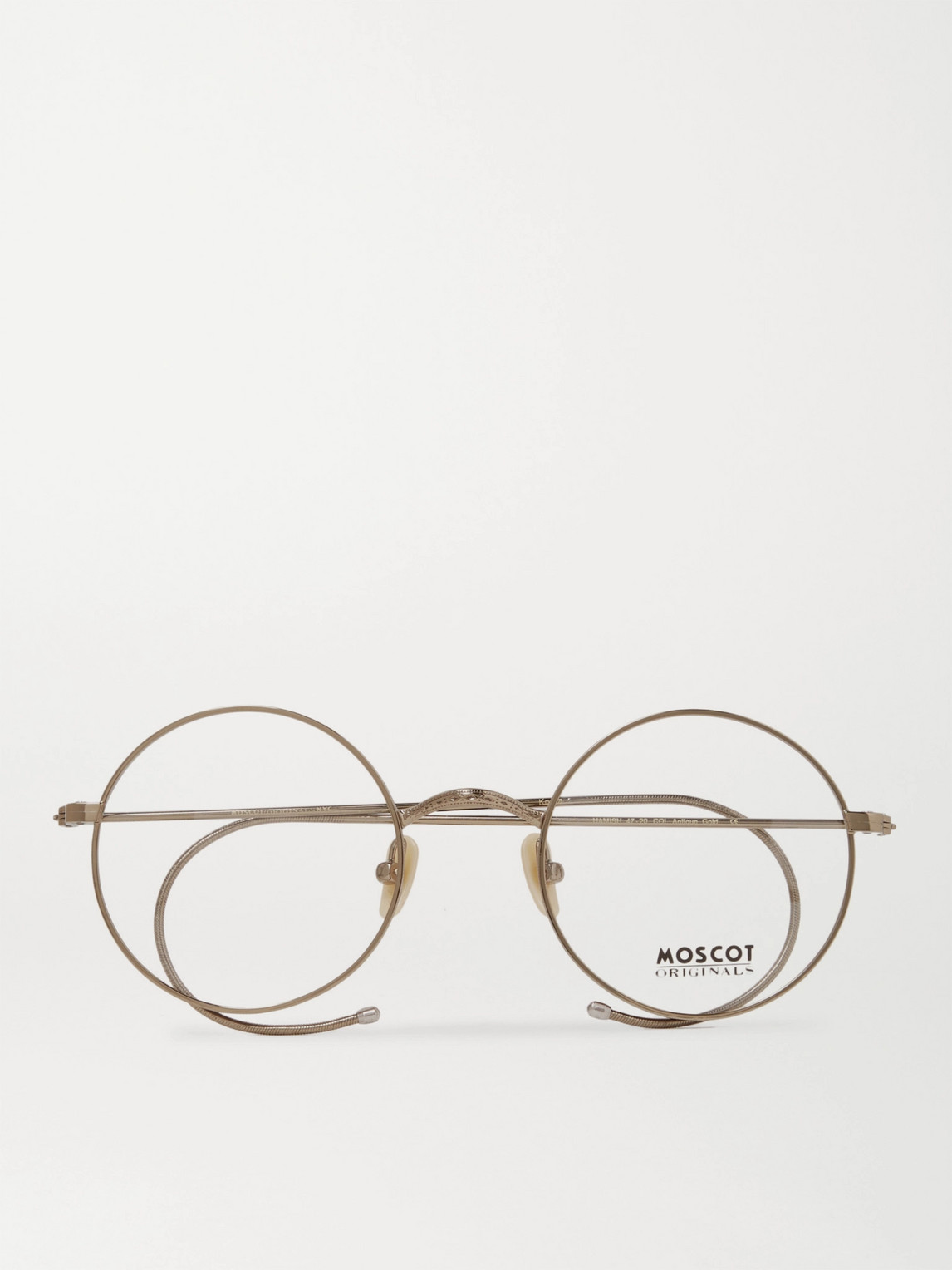 Moscot Hamish Round-frame Gold-tone Optical Glasses