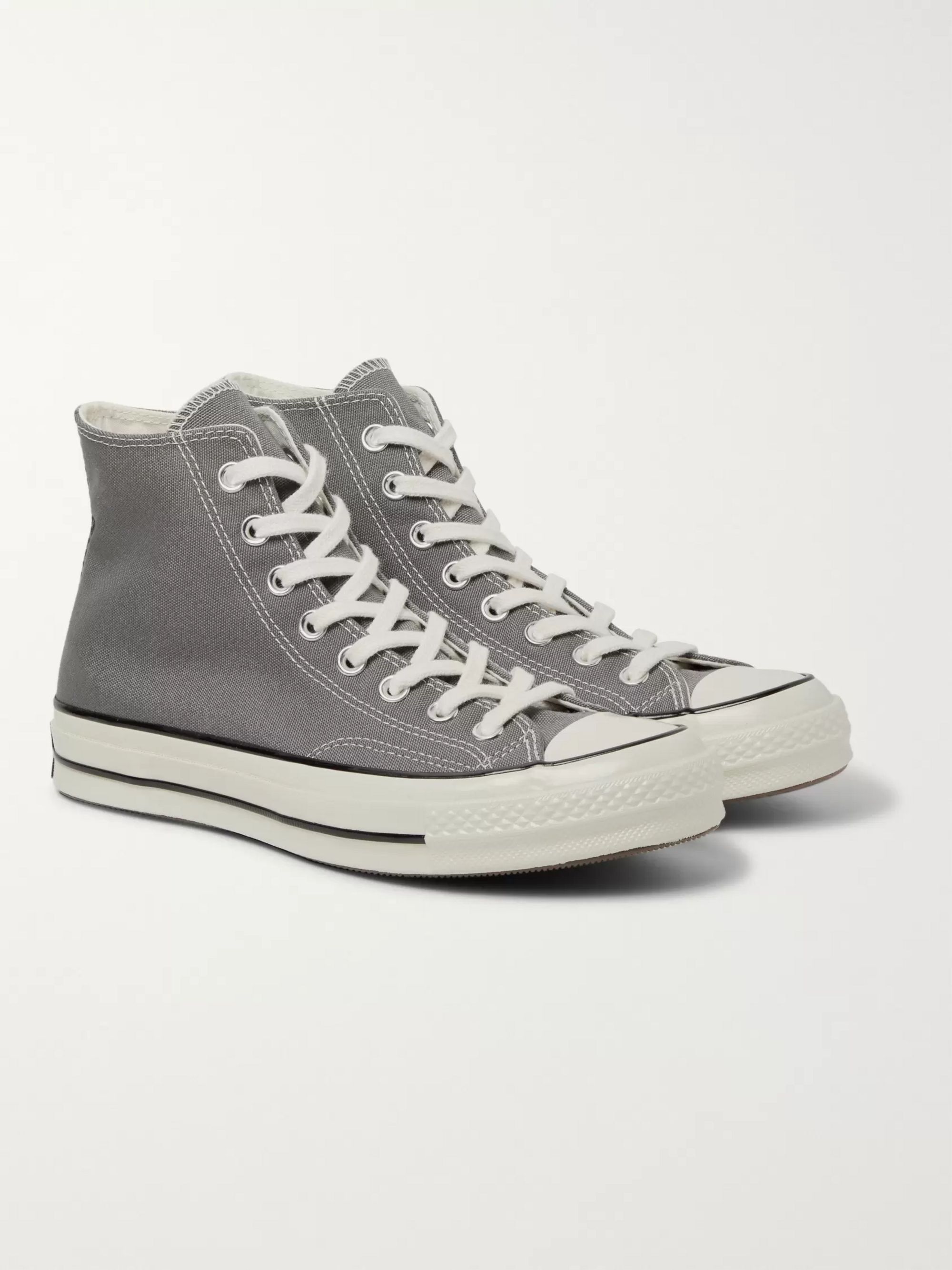 black and grey converse high tops 