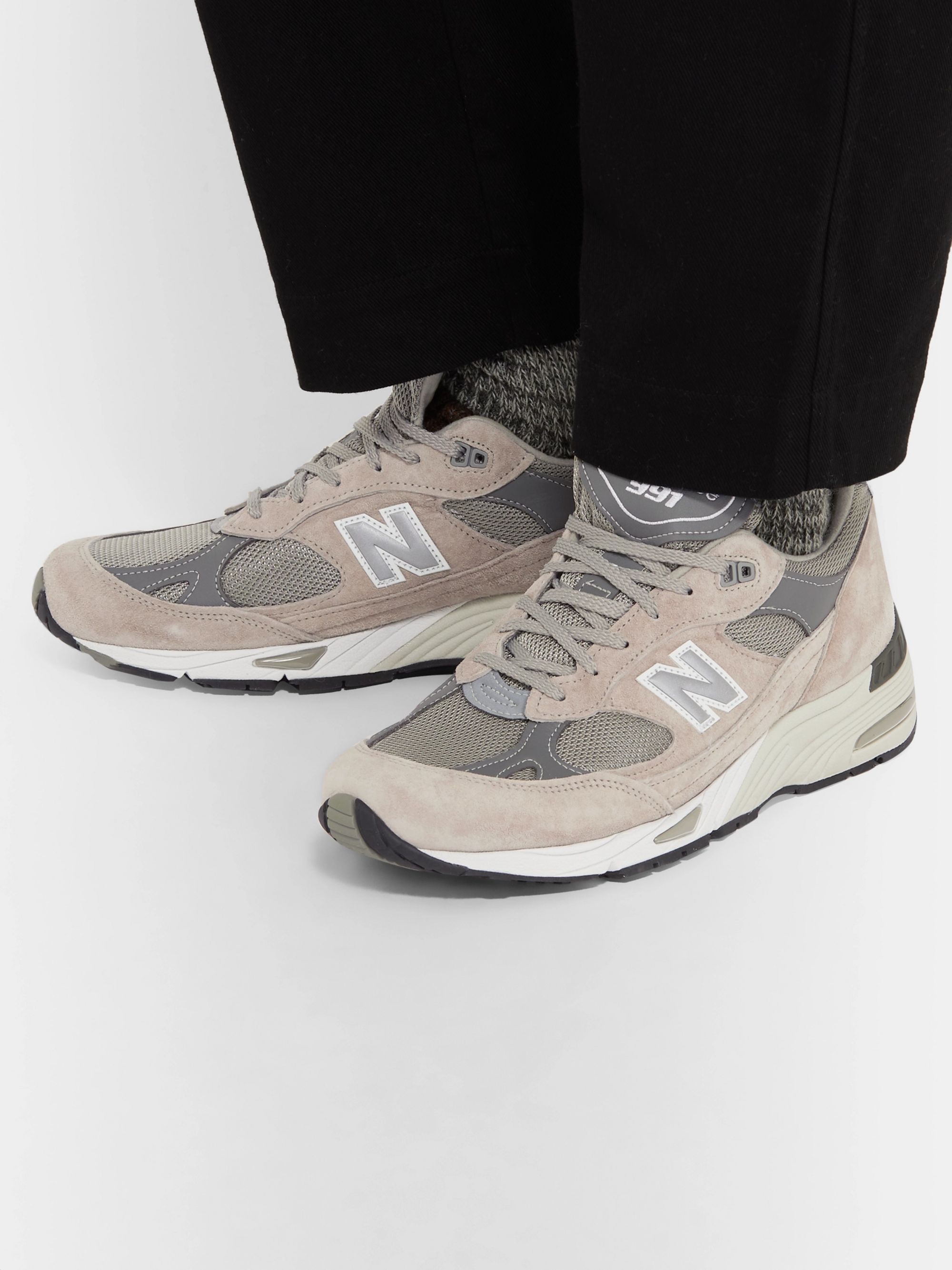 991 Suede, Mesh and Leather Sneakers
