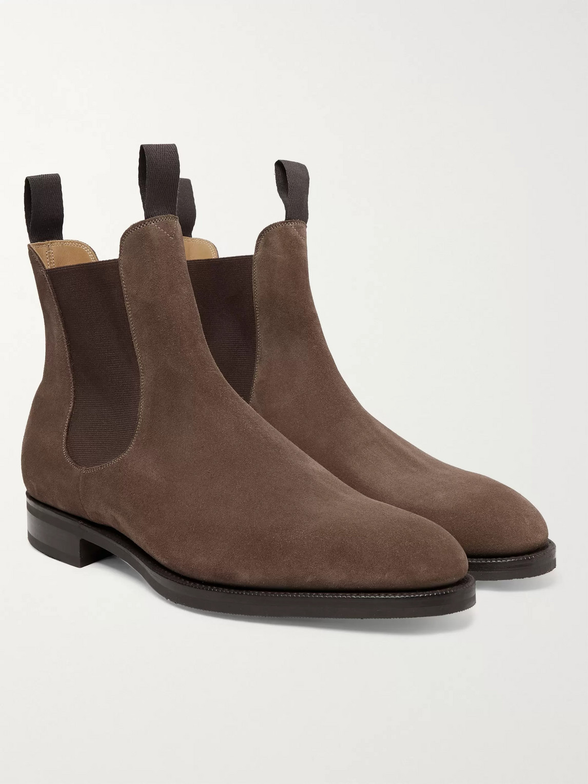 Edward Green Newmarket Suede Chelsea Boots In Brown