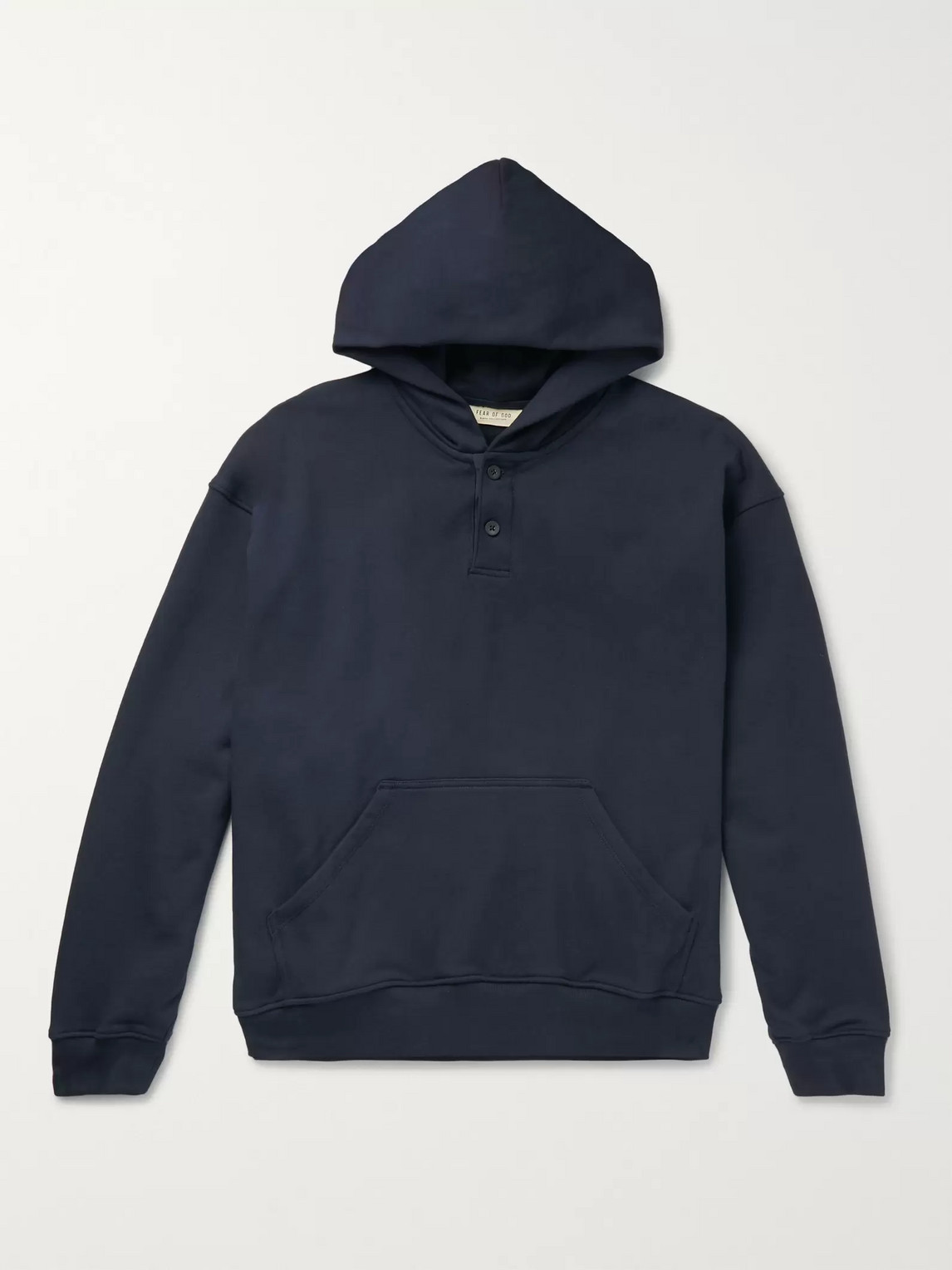 Fear Of God Oversized Loopback Cotton-jersey Hoodie In Blue