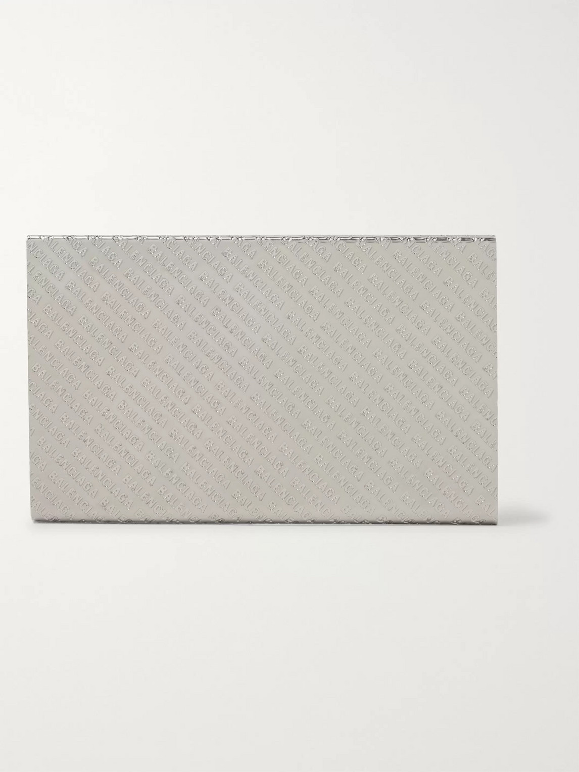 Balenciaga Engraved Silver-tone Card Case