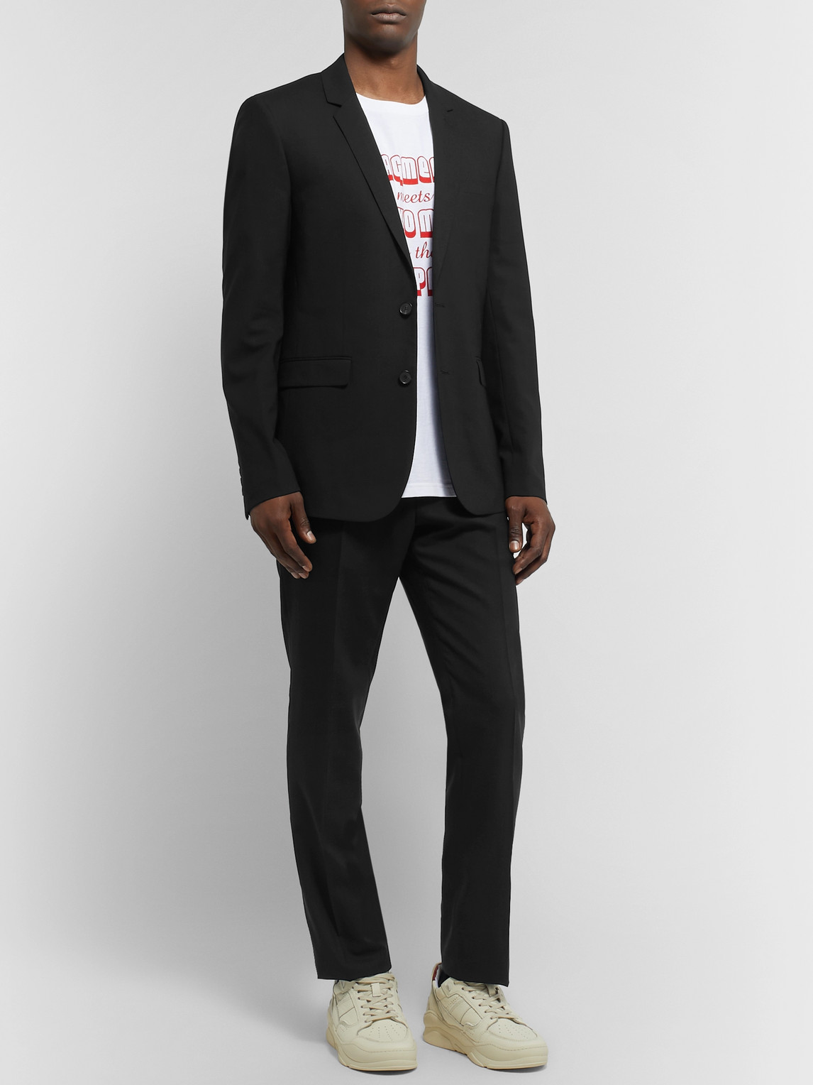 Sandro Black Wool-blend Suit Trousers