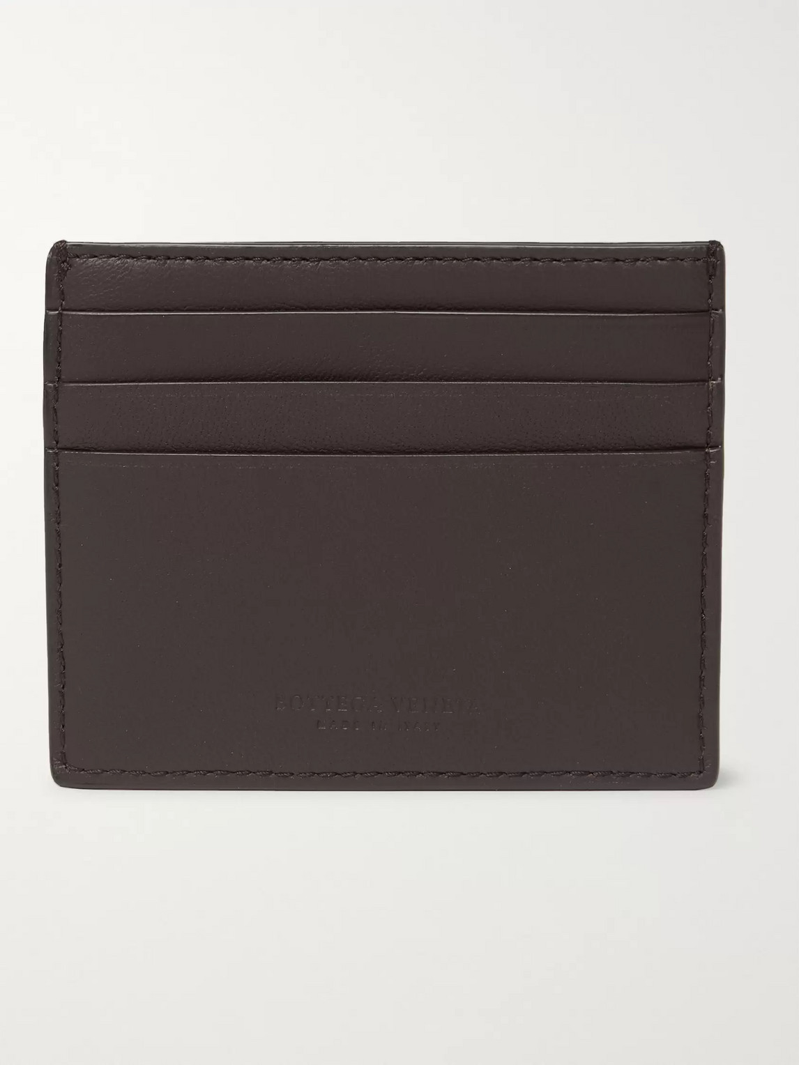 Bottega Veneta Intrecciato Leather Cardholder In Brown