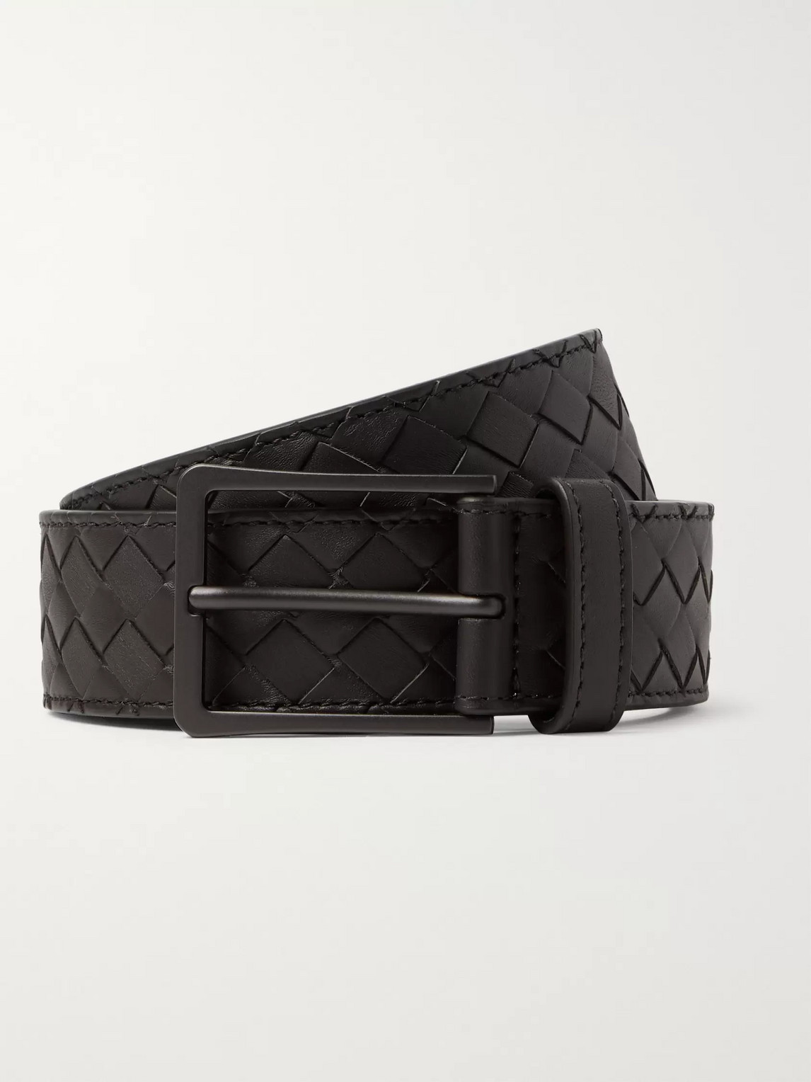 Bottega Veneta 3.5cm Dark-brown Intrecciato Leather Belt