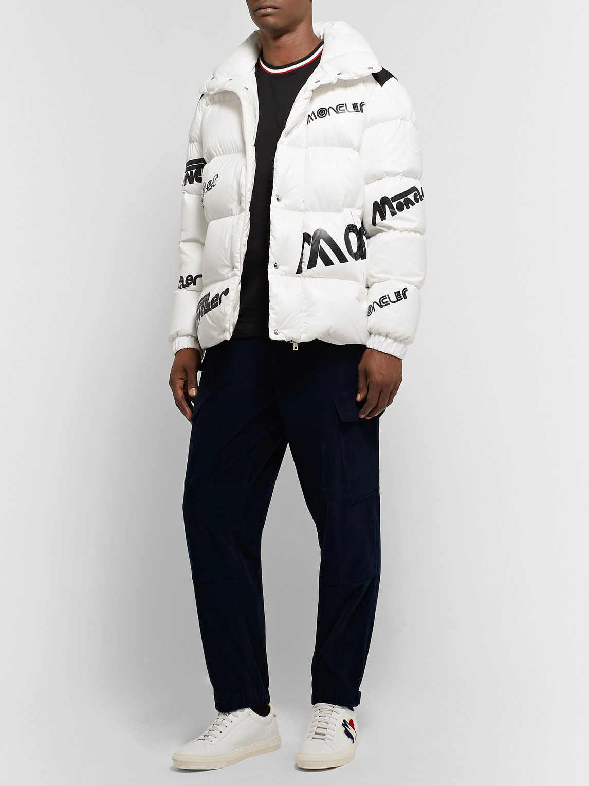 MONCLER GENIUS 2 MONCLER 1952 QUILTED LOGO-PRINT GLOSSED-SHELL DOWN JACKET