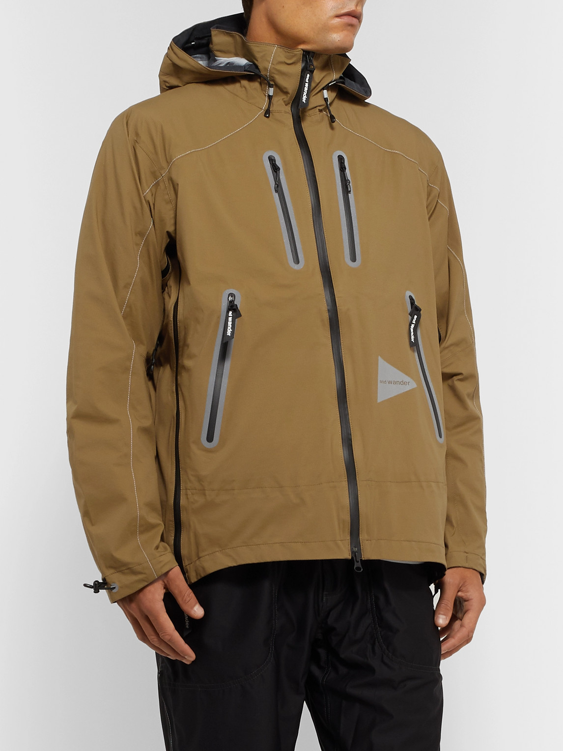 Shop And Wander E Vent Nylon-ripstop Hooded Jacket In Brown