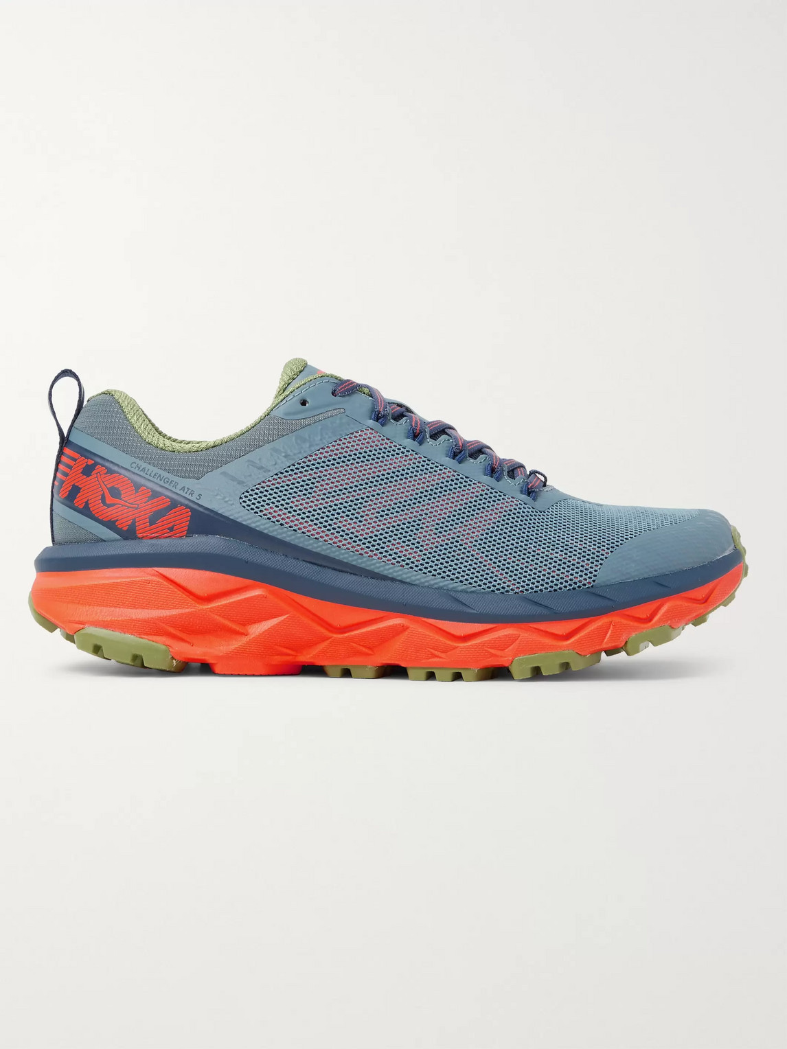 Hoka One One Challenger Atr 5 Rubber-trimmed Mesh Trail Running Sneakers In Blue