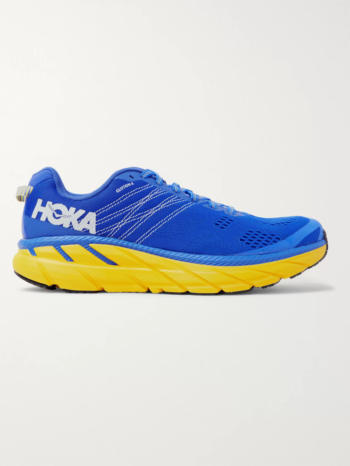 HOKA ONE ONE CLIFTON 6 LOGO-PRINT EMBROIDERED MESH RUNNING SNEAKERS