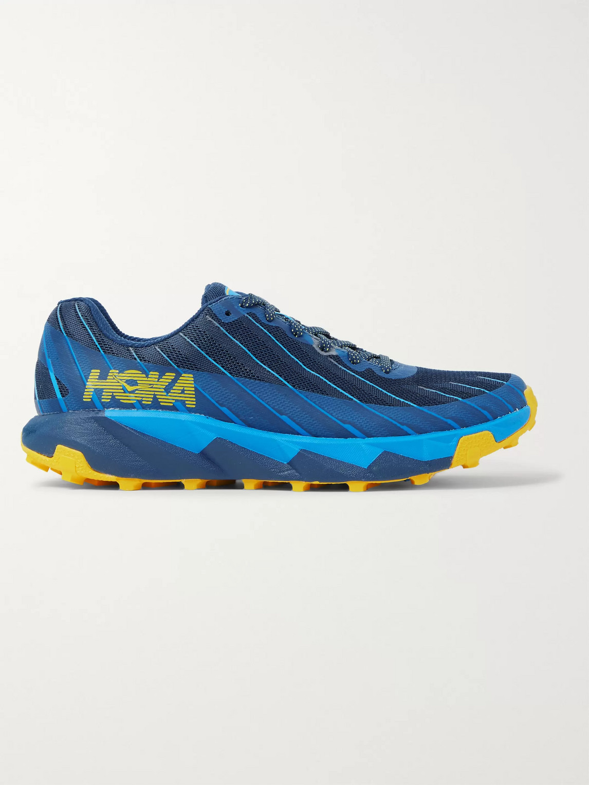 Hoka One One Torrent 1 Rubber-trimmed Mesh Trail Running Trainers In Blue