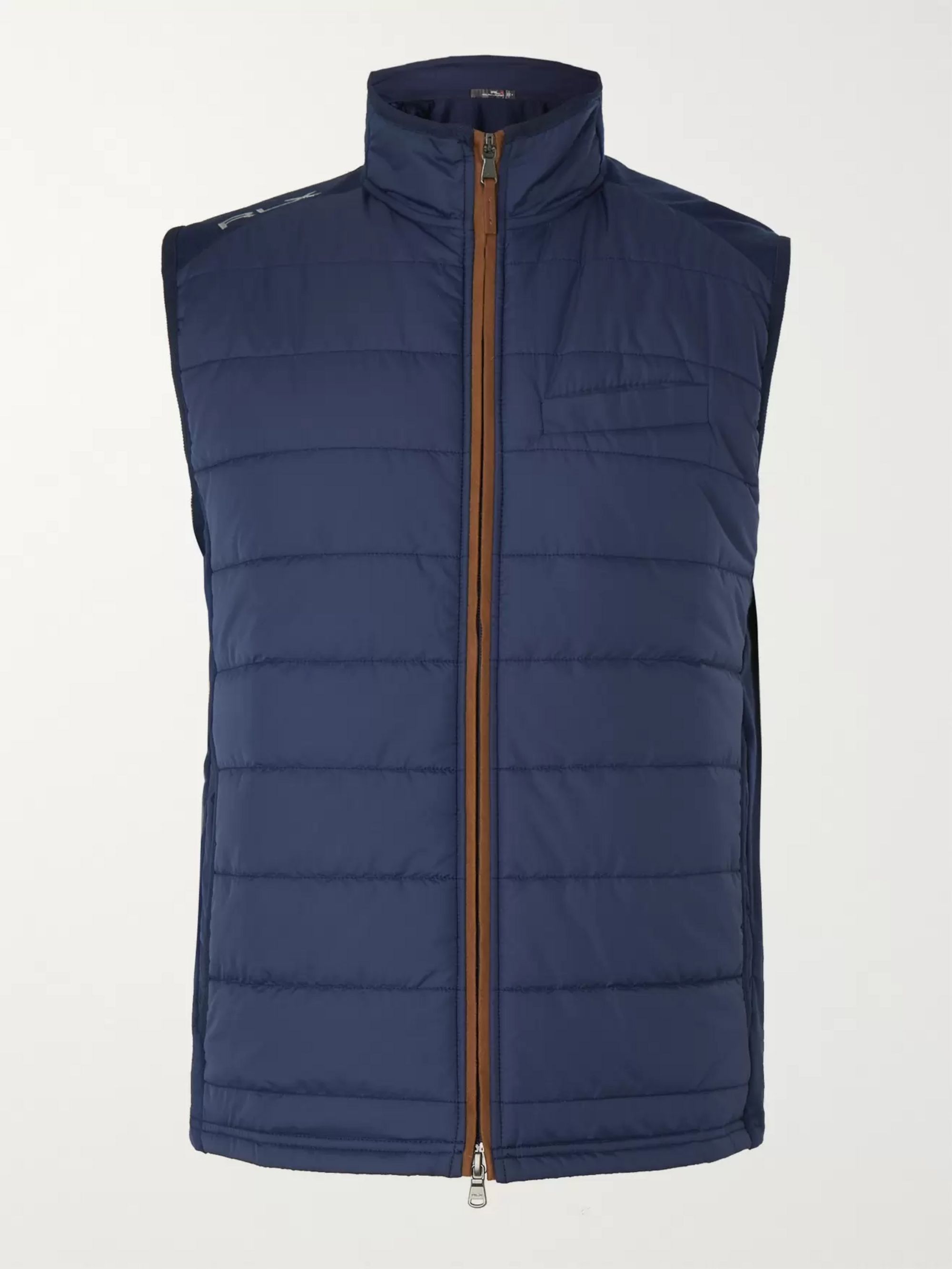 Navy Quilted Shell and Wool-Blend Golf 