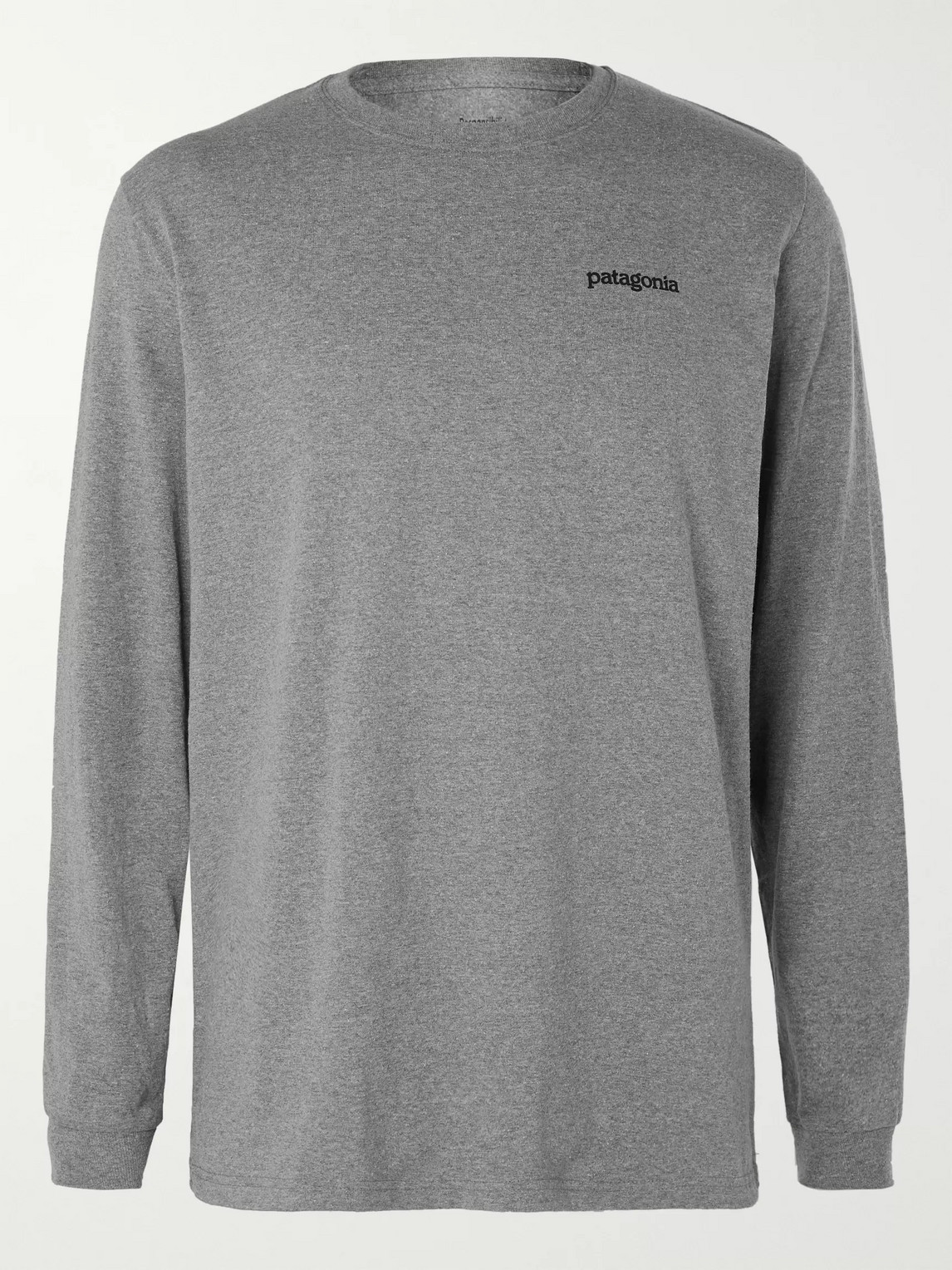 Patagonia Fitz Roy Horizons Responsibili-tee Logo-print Cotton-blend Jersey T-shirt In Grey