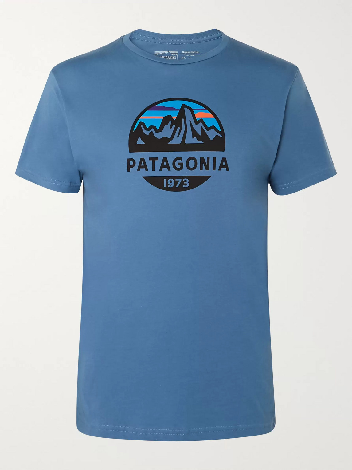Patagonia Fitz Roy Scope Logo-print Organic Cotton-jersey T-shirt In Blue