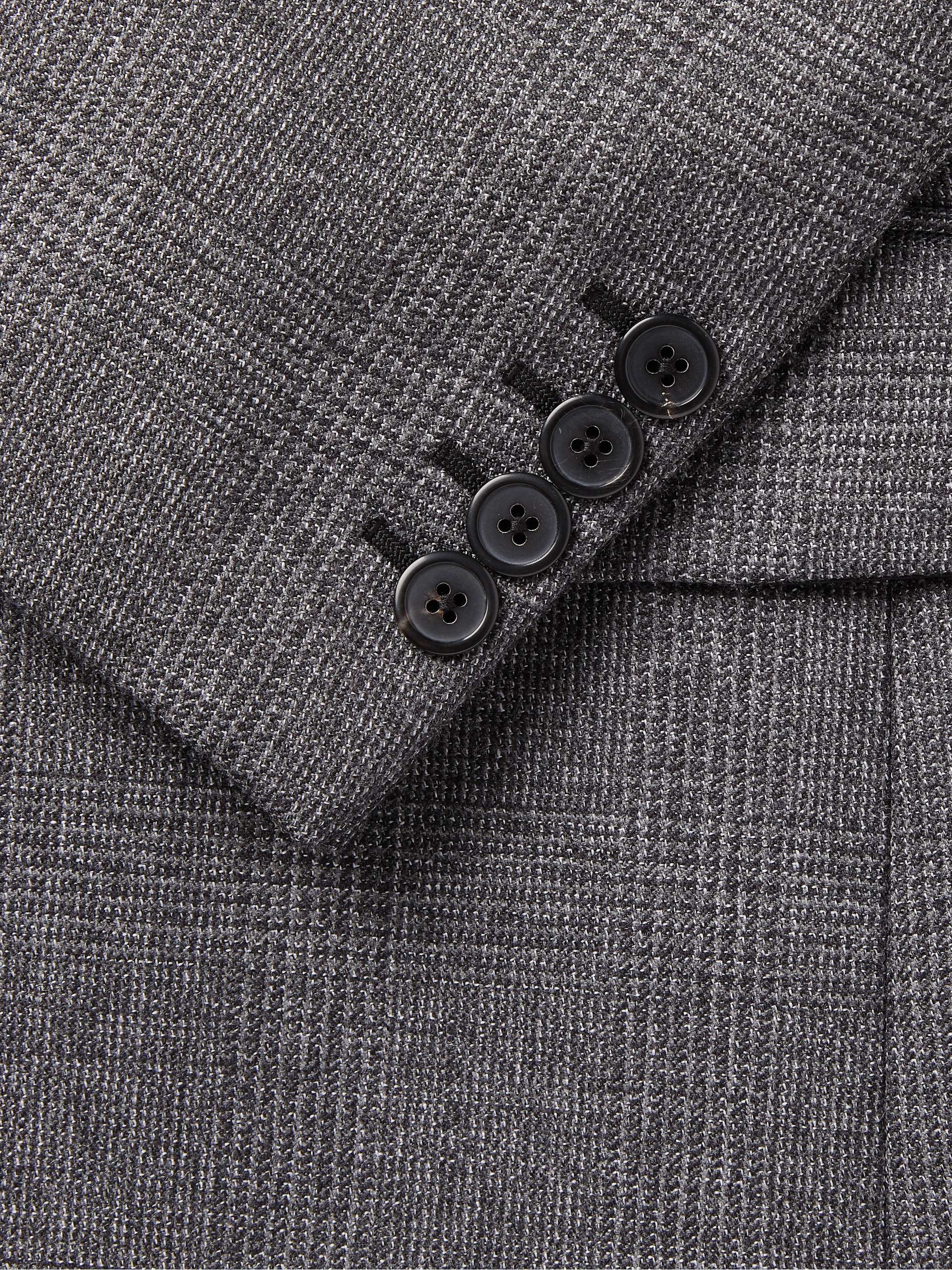PRADA Grey Prince of Wales Checked Virgin Wool-Blend Suit Jacket