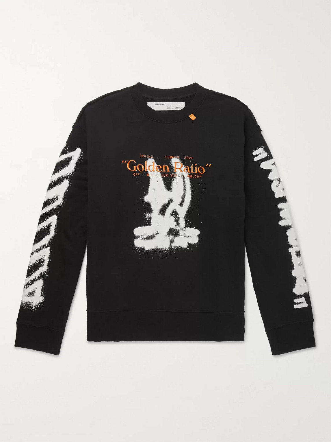 OFF-WHITE OVERSIZED EMBROIDERED LOGO-PRINT LOOPBACK COTTON-JERSEY SWEATSHIRT