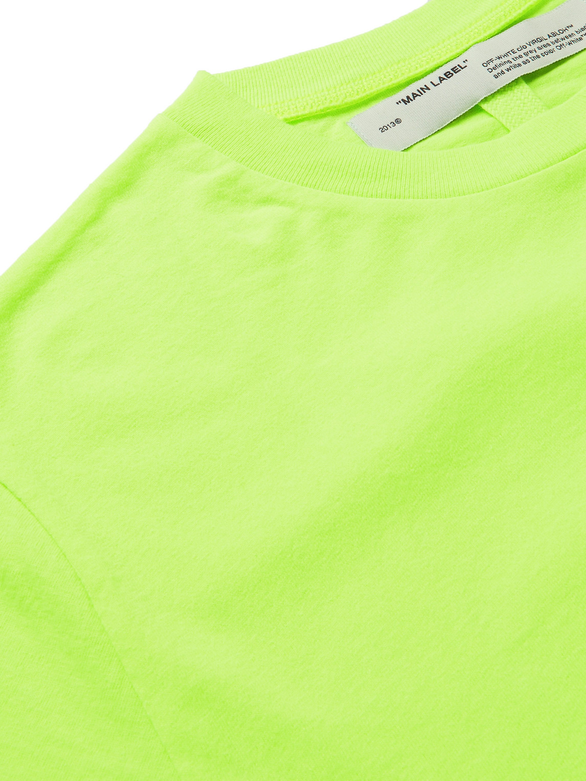 Shop Off-white Slim-fit Logo-print Neon Cotton-jersey T-shirt In Yellow