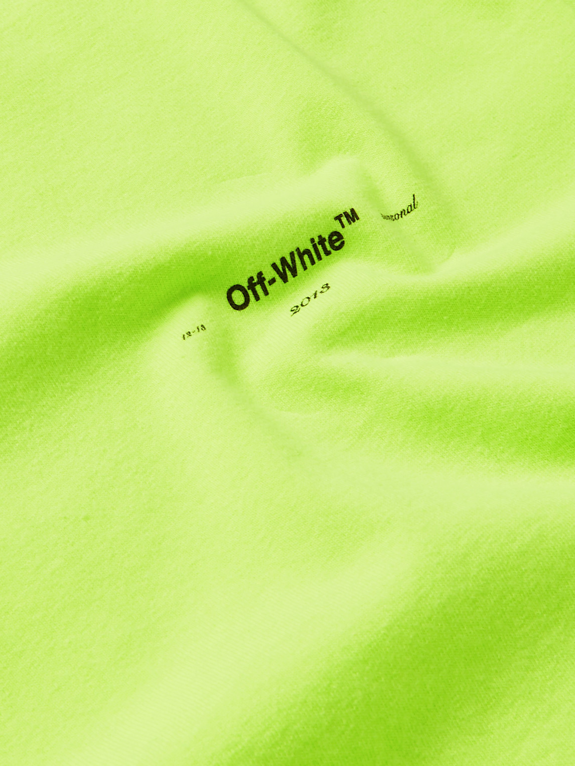Shop Off-white Slim-fit Logo-print Neon Cotton-jersey T-shirt In Yellow