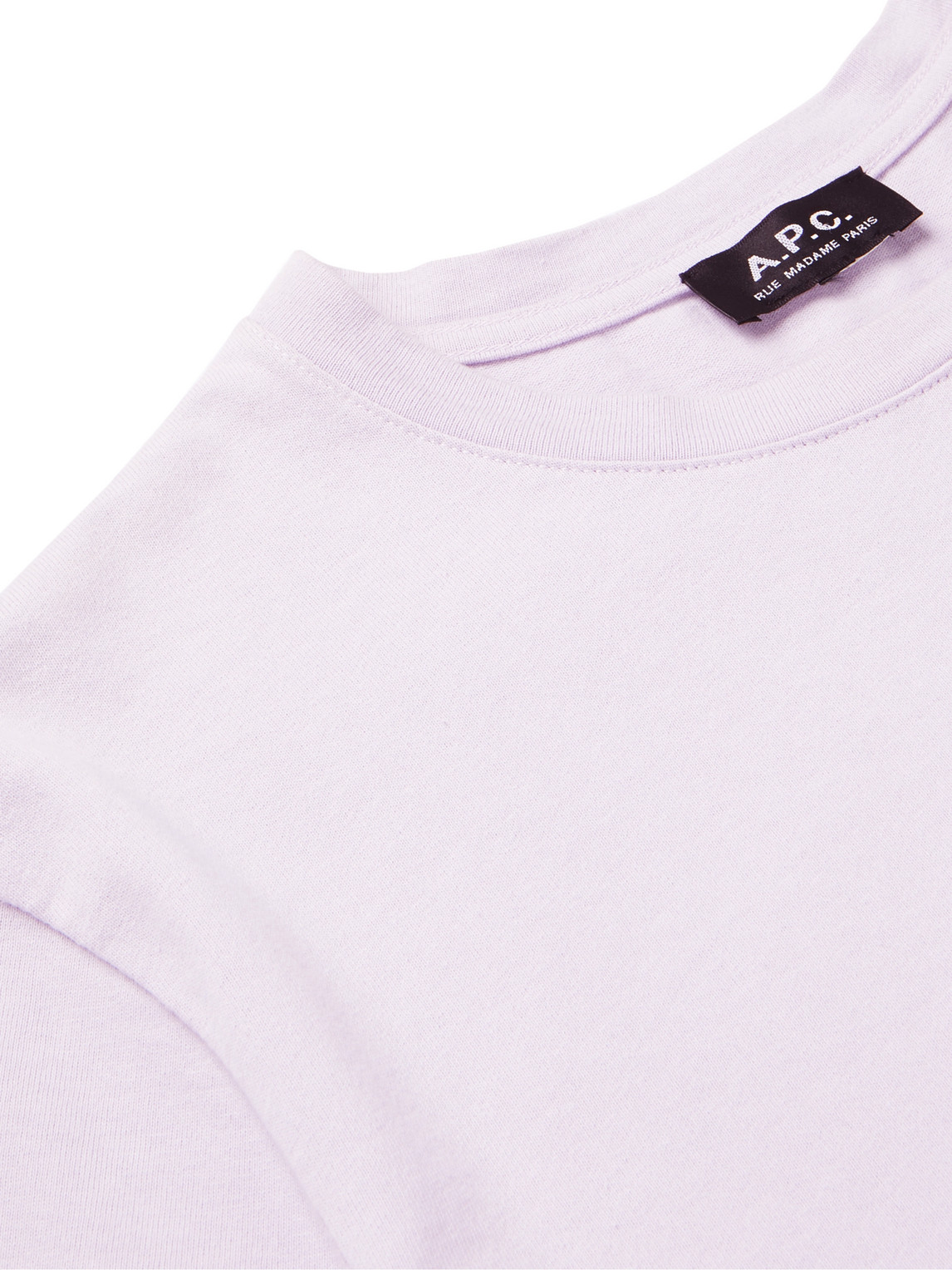 Shop Apc Raymond Logo-embroidered Cotton-jersey T-shirt In Purple