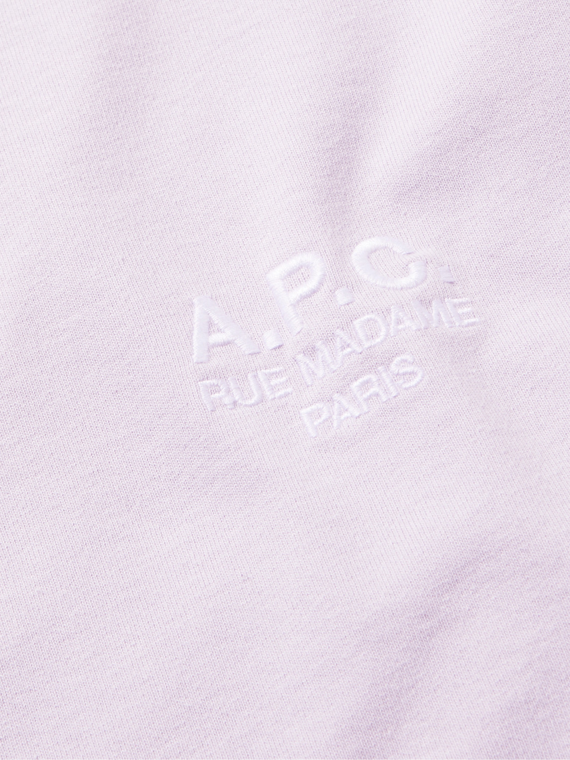 Shop Apc Raymond Logo-embroidered Cotton-jersey T-shirt In Purple