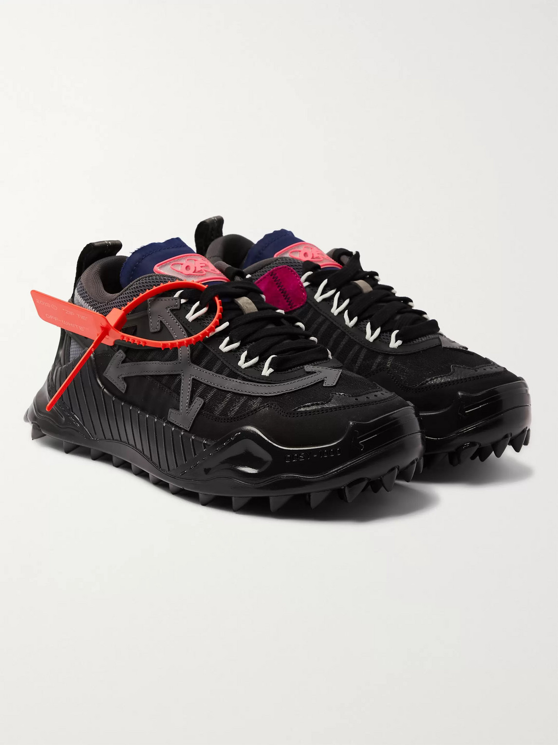 Shop Off-white Odsy-1000 Suede, Mesh, Leather And Rubber Sneakers In Black