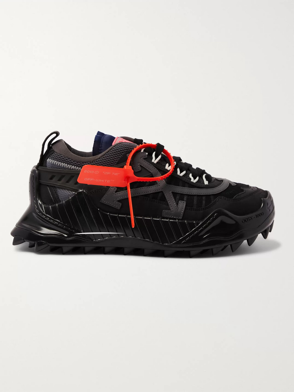 Shop Off-white Odsy-1000 Suede, Mesh, Leather And Rubber Sneakers In Black