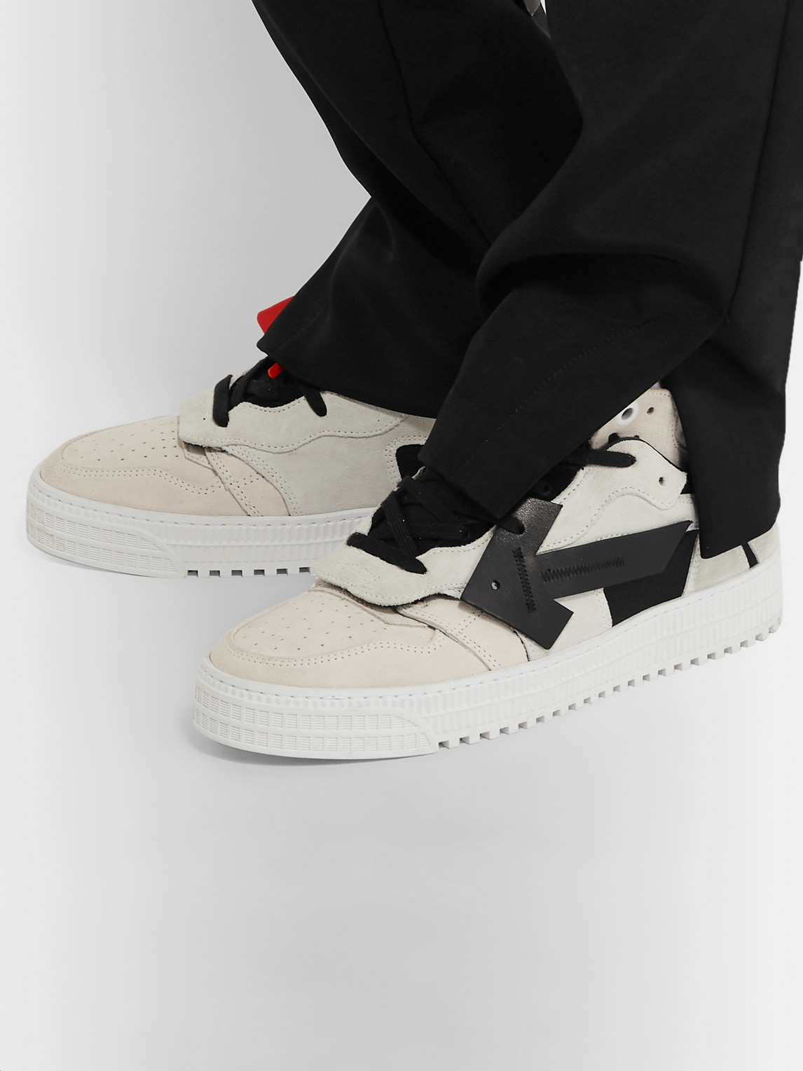 Shop Off-white Off-court Suede And Leather Sneakers In White