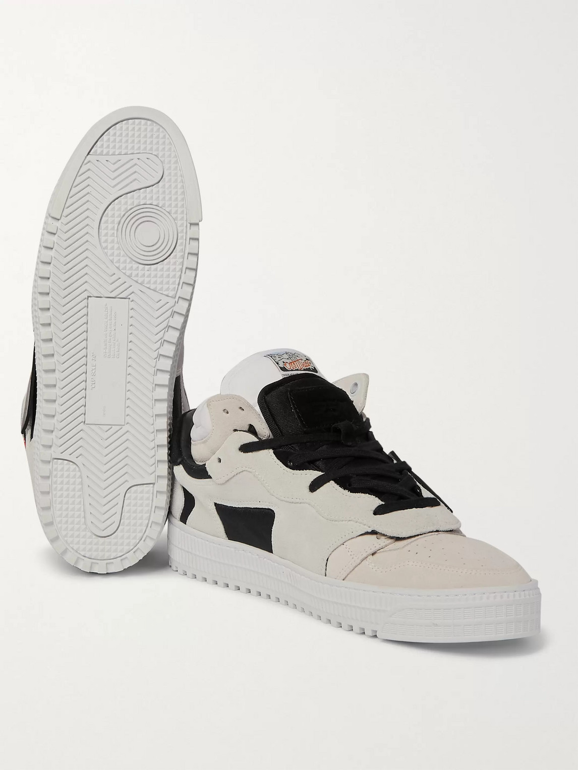 Shop Off-white Off-court Suede And Leather Sneakers In White