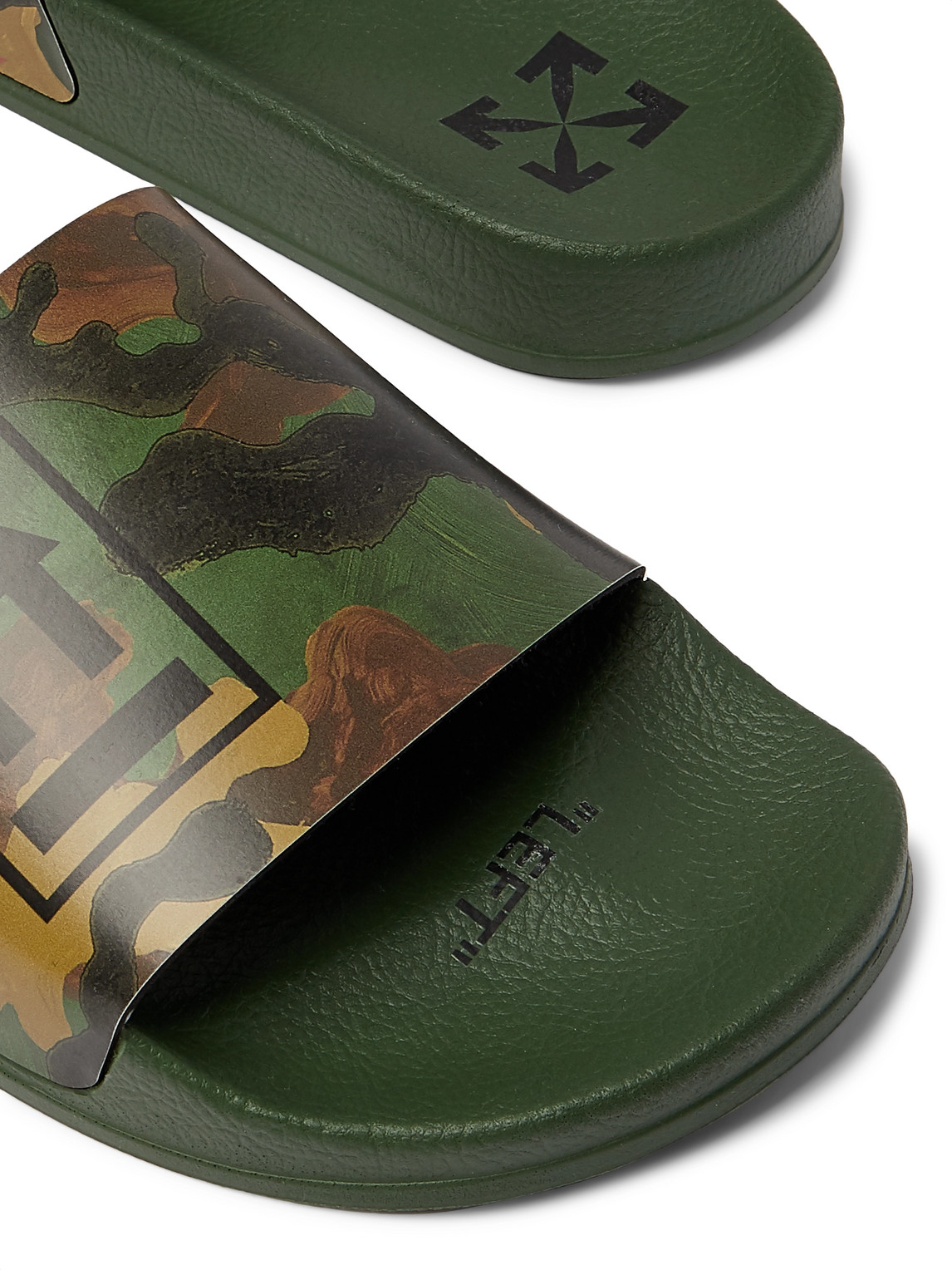 Shop Off-white Camouflage-print Rubber Slides In Green