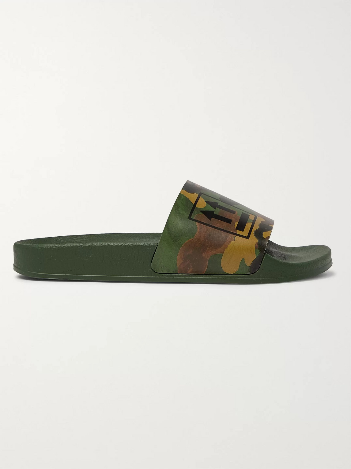 Shop Off-white Camouflage-print Rubber Slides In Green