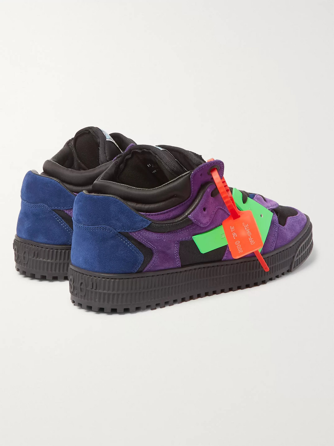 Shop Off-white Off-court Suede And Leather Sneakers In Purple