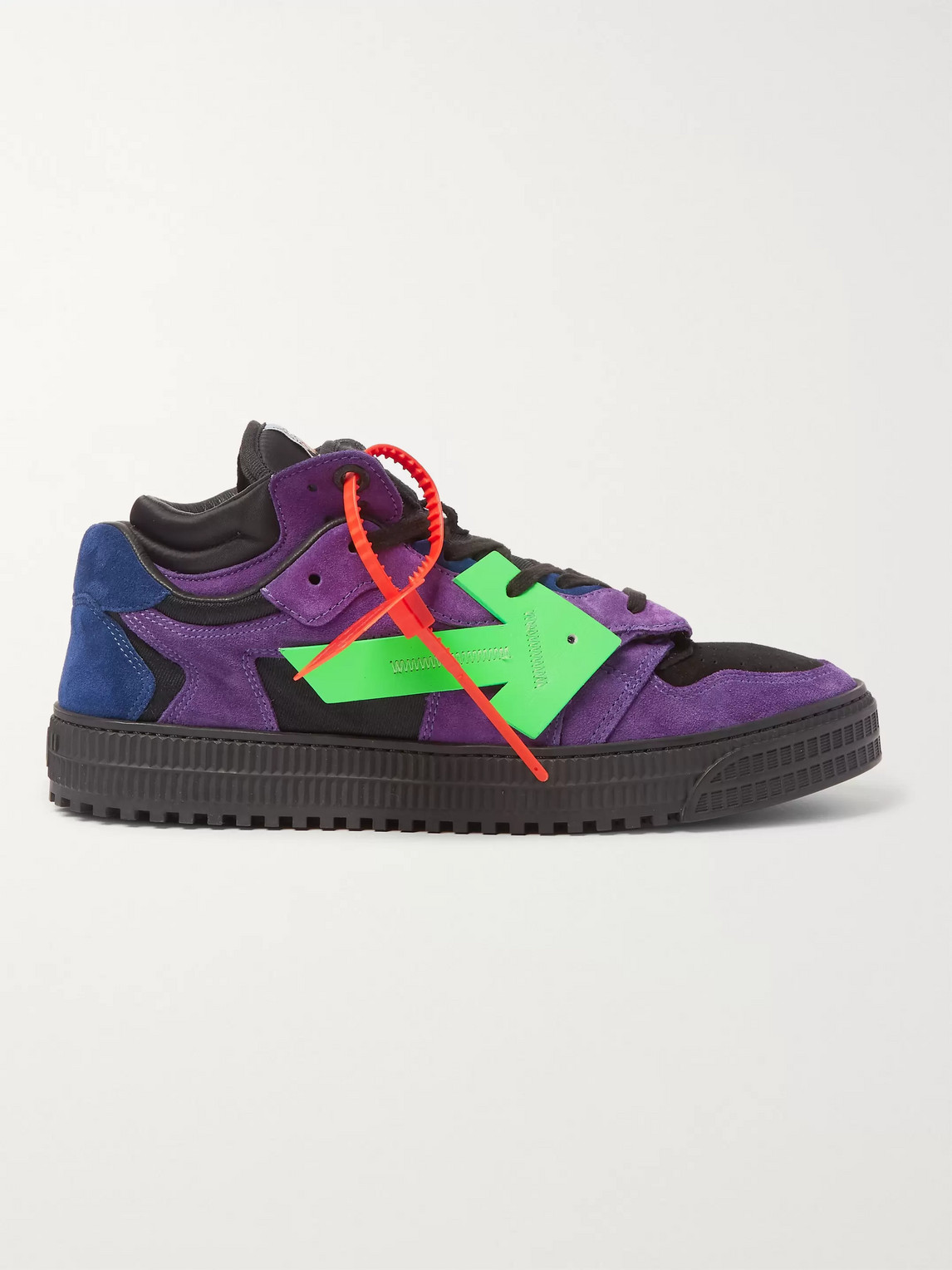 Shop Off-white Off-court Suede And Leather Sneakers In Purple