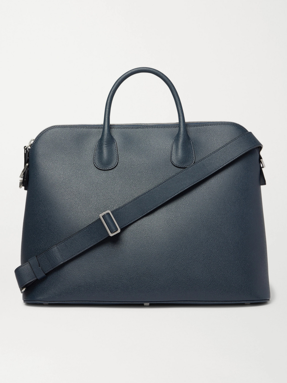 Valextra My Logo Pebble-grain Leather Briefcase In Blue