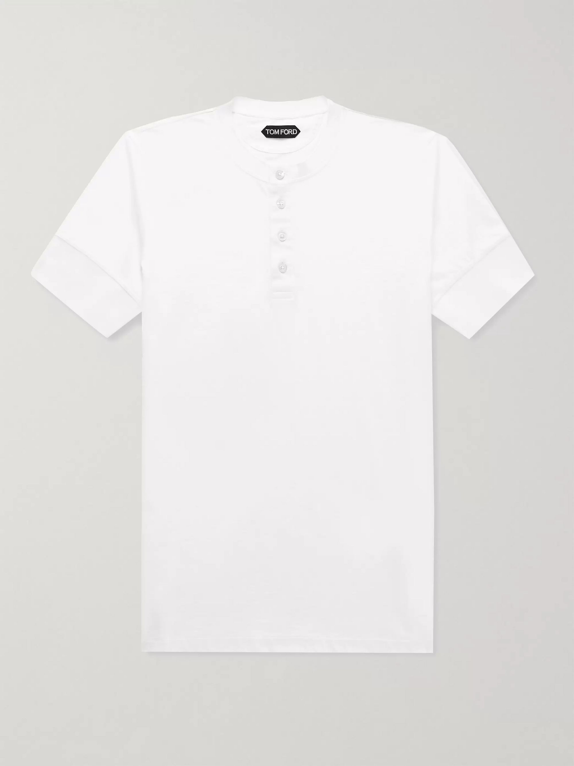 Slim-Fit Cotton-Jersey Henley T-Shirt 