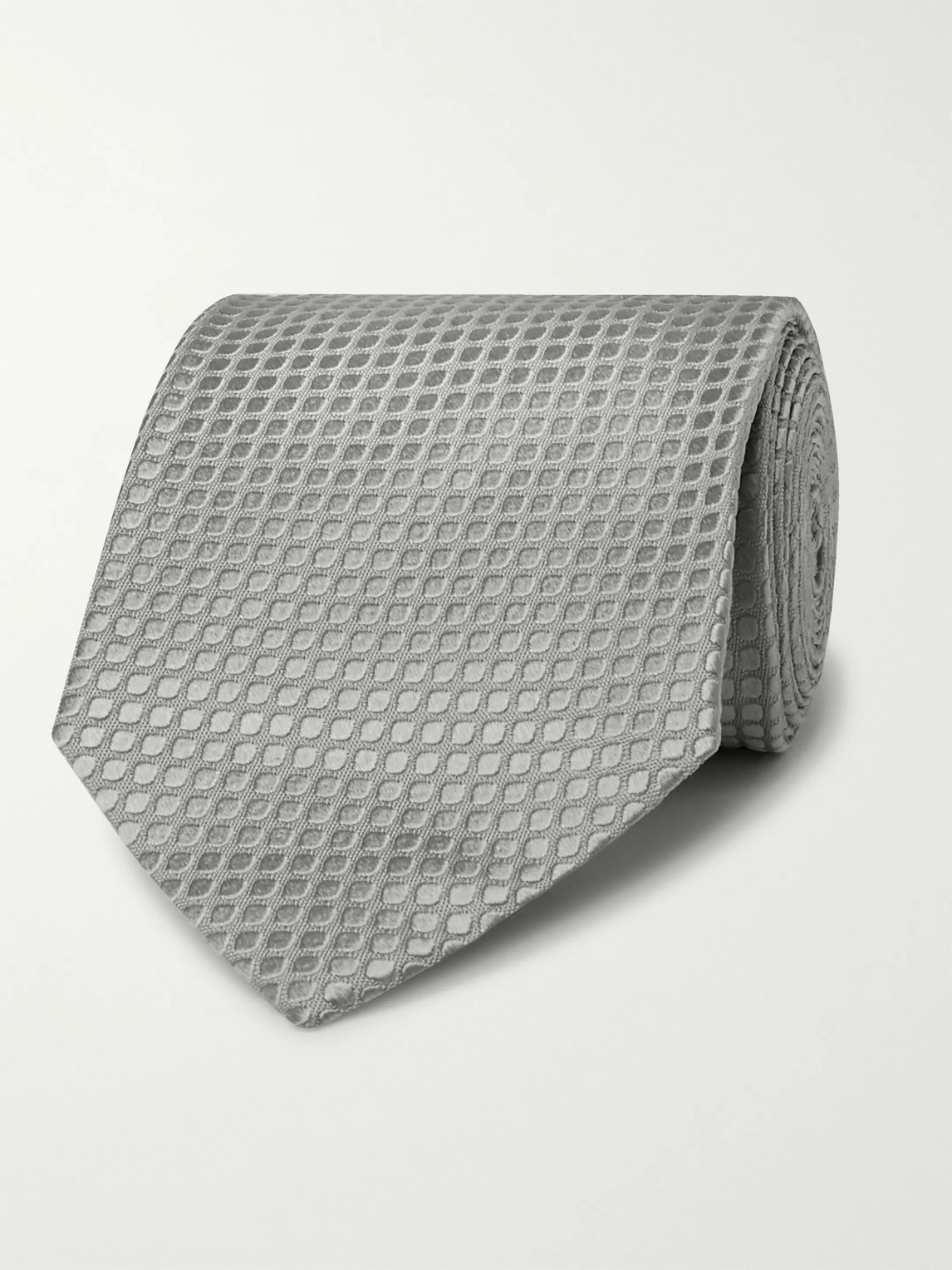 Tom Ford 8.5cm Silk-jacquard Tie In Gray