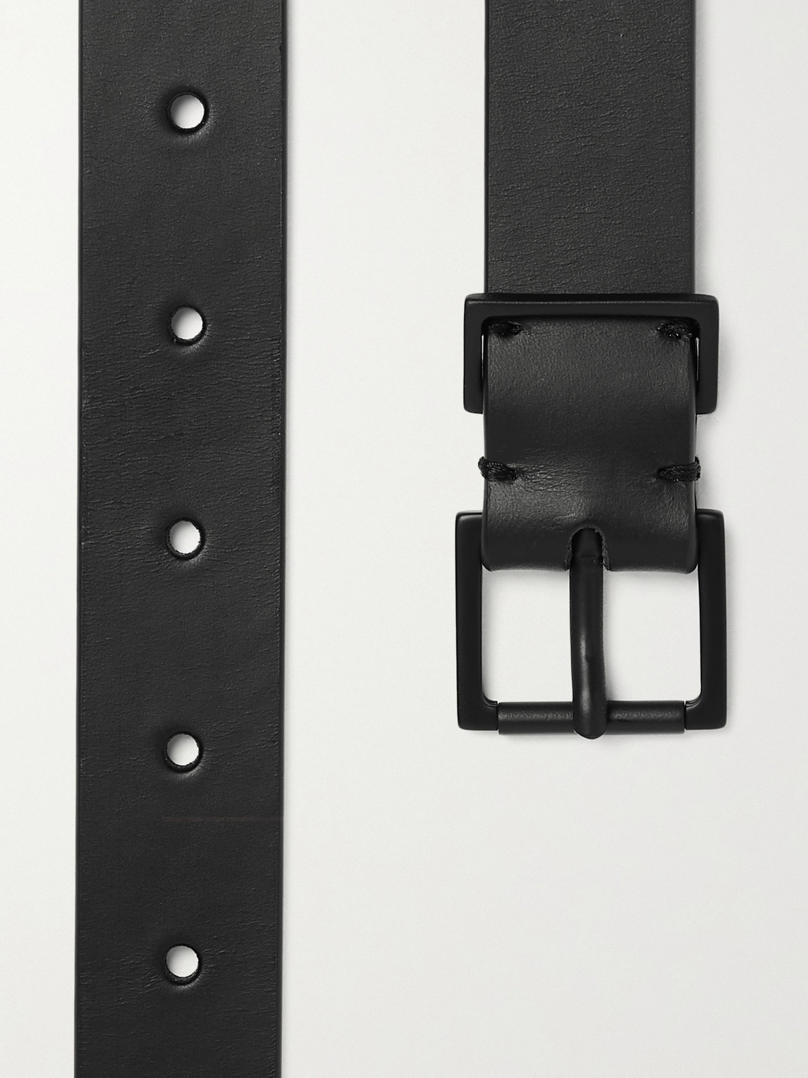 Shop Maison Margiela 2.5cm Leather Belt In Black