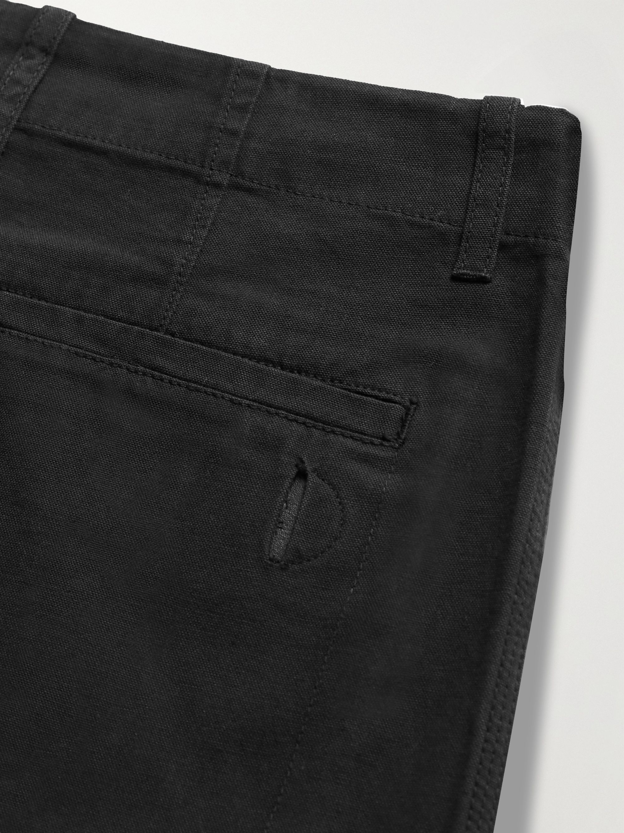 Black Black Assembly Tapered Pleated Cotton-Canvas Trousers | Folk | MR ...