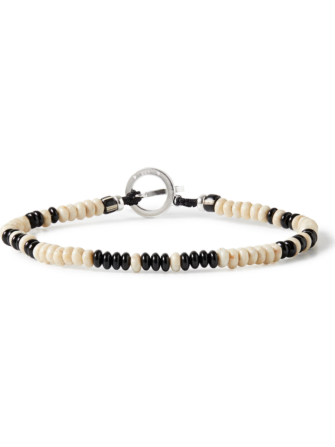 Mikia Onyx, Stone And Sterling Silver Beaded Bracelet In White