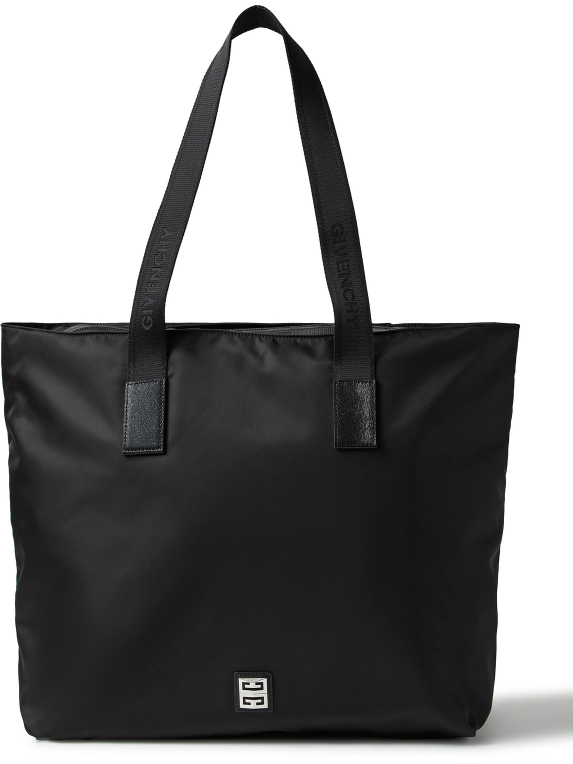 Logo-Appliquéd Leather-Trimmed Nylon Tote Bag