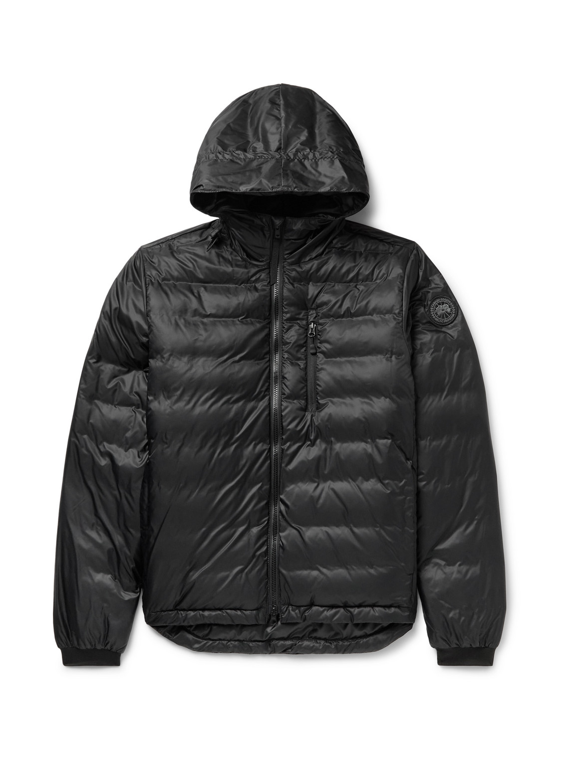 Canada Goose Lodge Packable Quilted Nylon-ripstop Down Hooded Jacket In Black