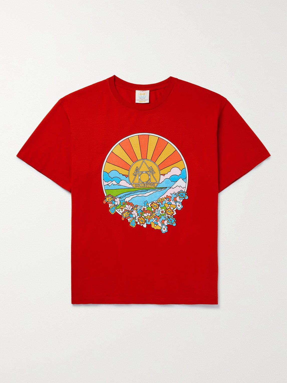 Camp High Sunshine Printed Cotton-jersey T-shirt In Red