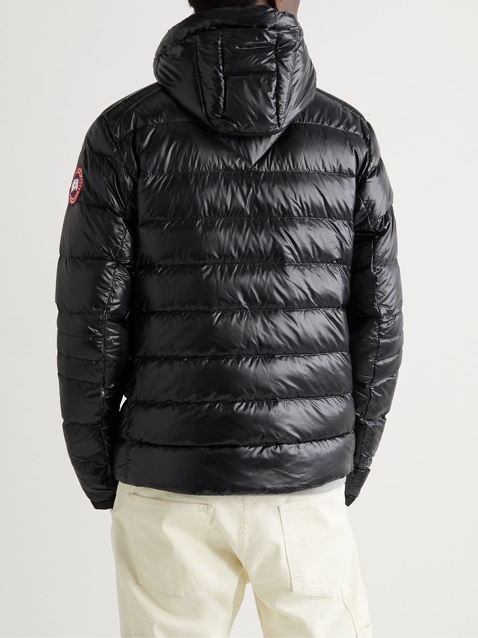 Black Crofton Slim-Fit Recycled Nylon-Ripstop Hooded Down Jacket